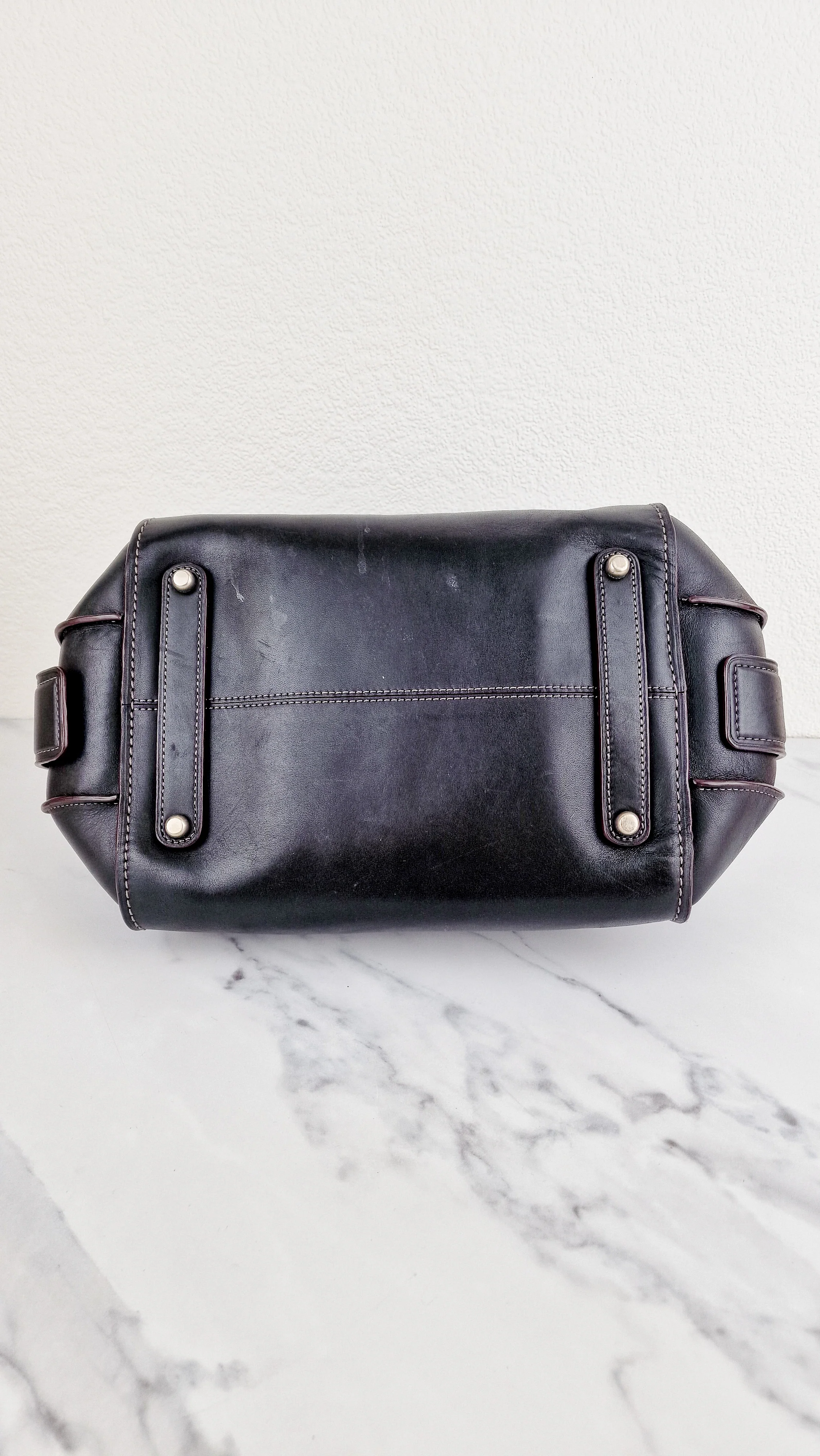 Coach Ace Satchel in Black Smooth Leather with Whipstitch Detail Handbag Crossbody - Coach 37017 - Image 10
