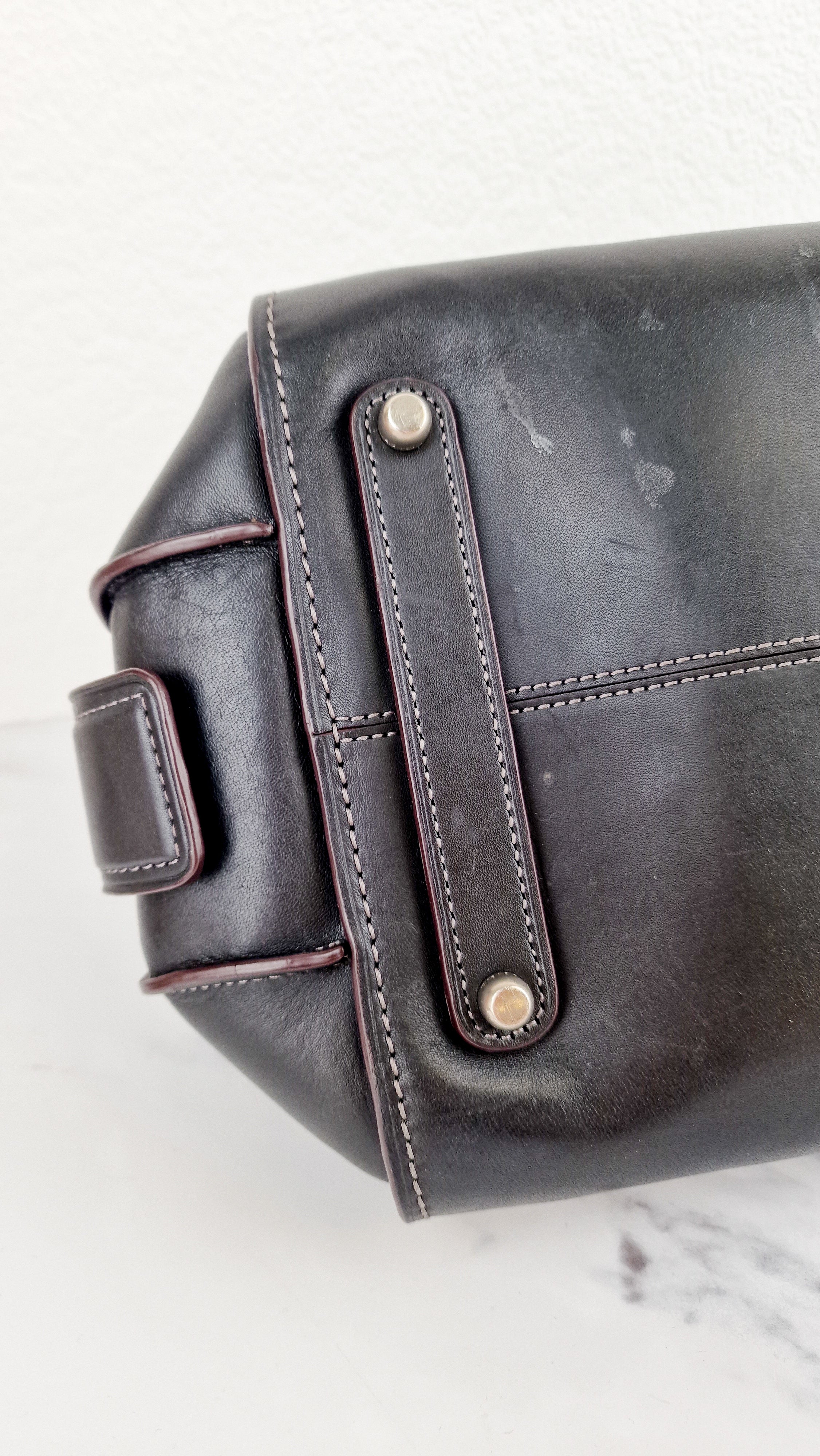 Coach Ace Satchel in Black Smooth Leather with Whipstitch Detail Handbag Crossbody - Coach 37017 - Image 12