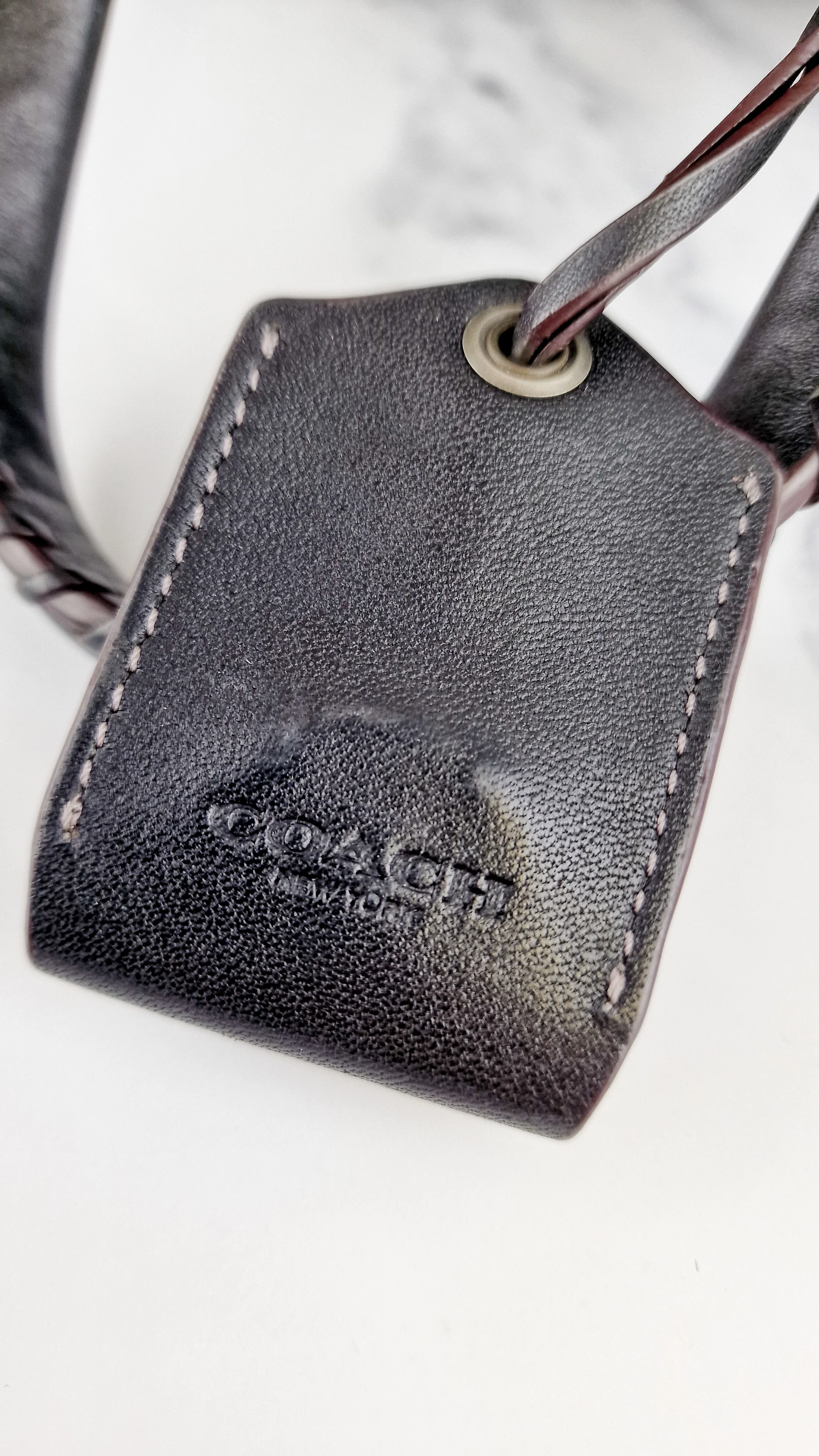 Coach Ace Satchel in Black Smooth Leather with Whipstitch Detail Handbag Crossbody - Coach 37017 - Image 14