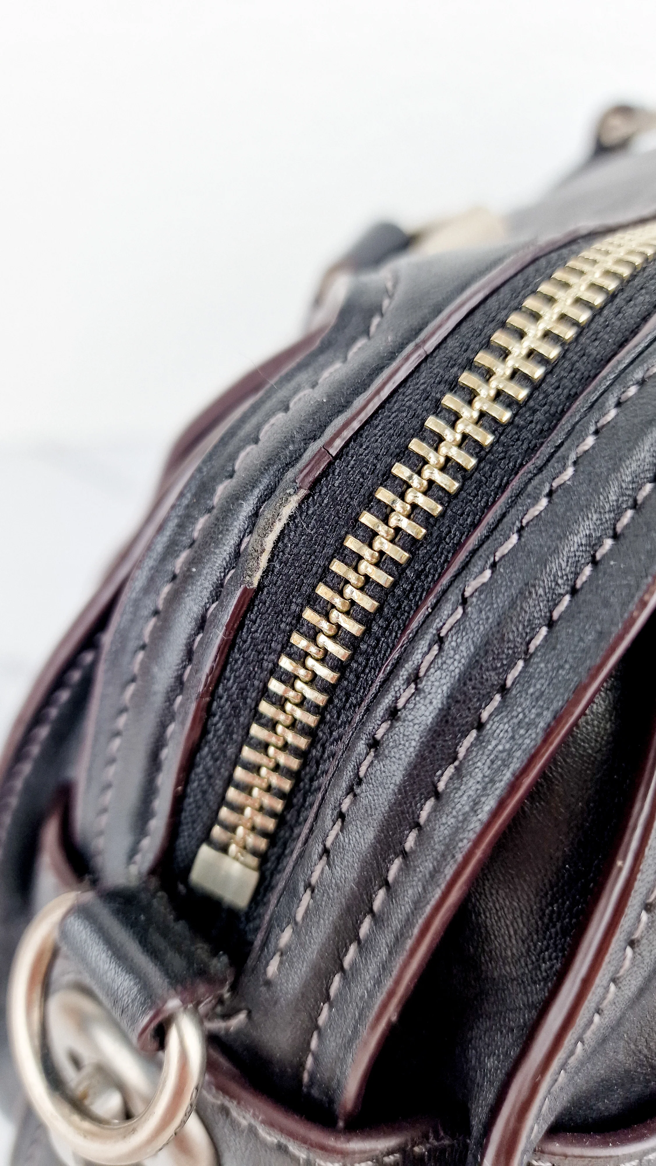 Coach Ace Satchel in Black Smooth Leather with Whipstitch Detail Handbag Crossbody - Coach 37017 - Image 20