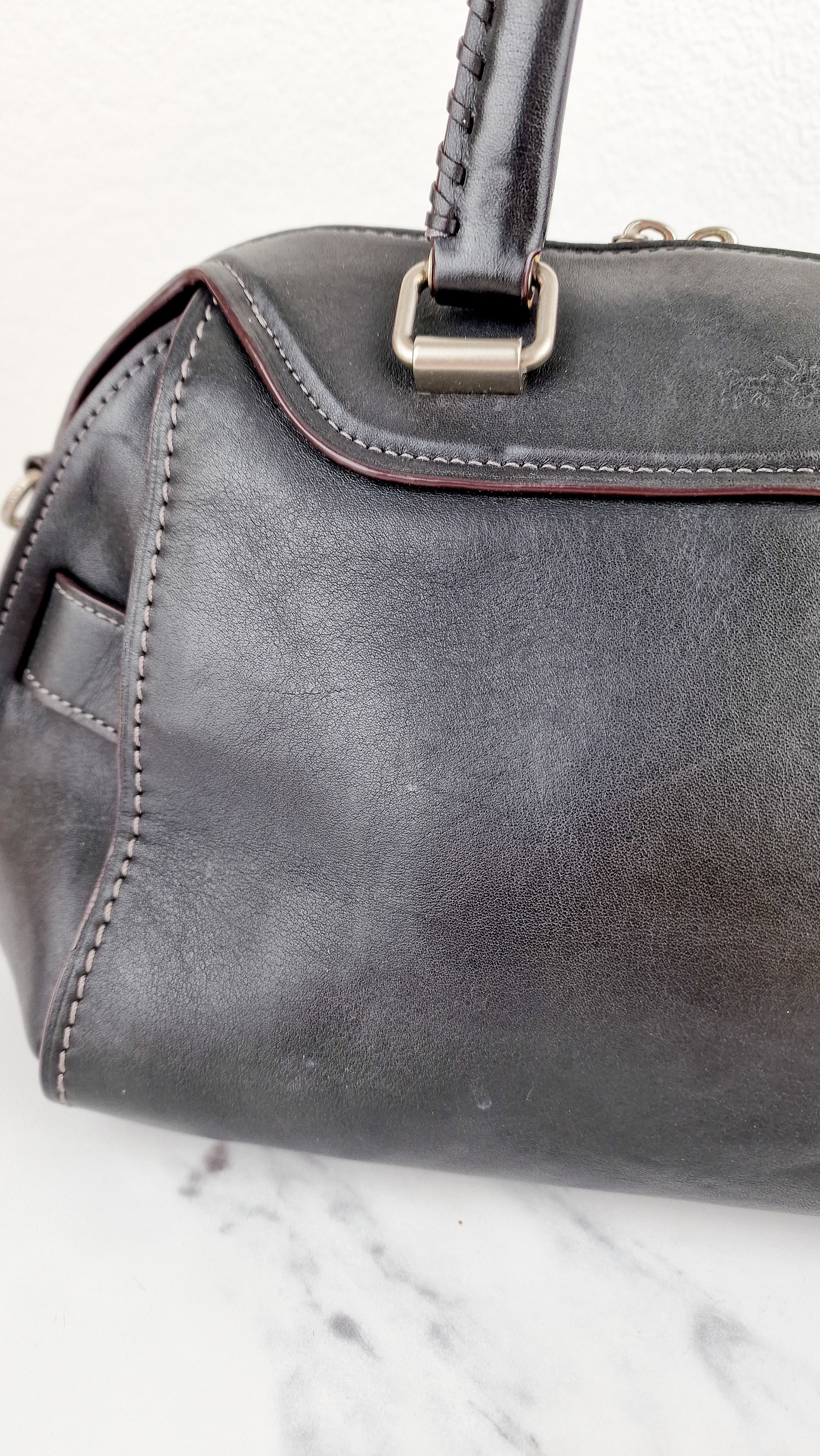 Coach Ace Satchel in Black Smooth Leather with Whipstitch Detail Handbag Crossbody - Coach 37017 - Image 3