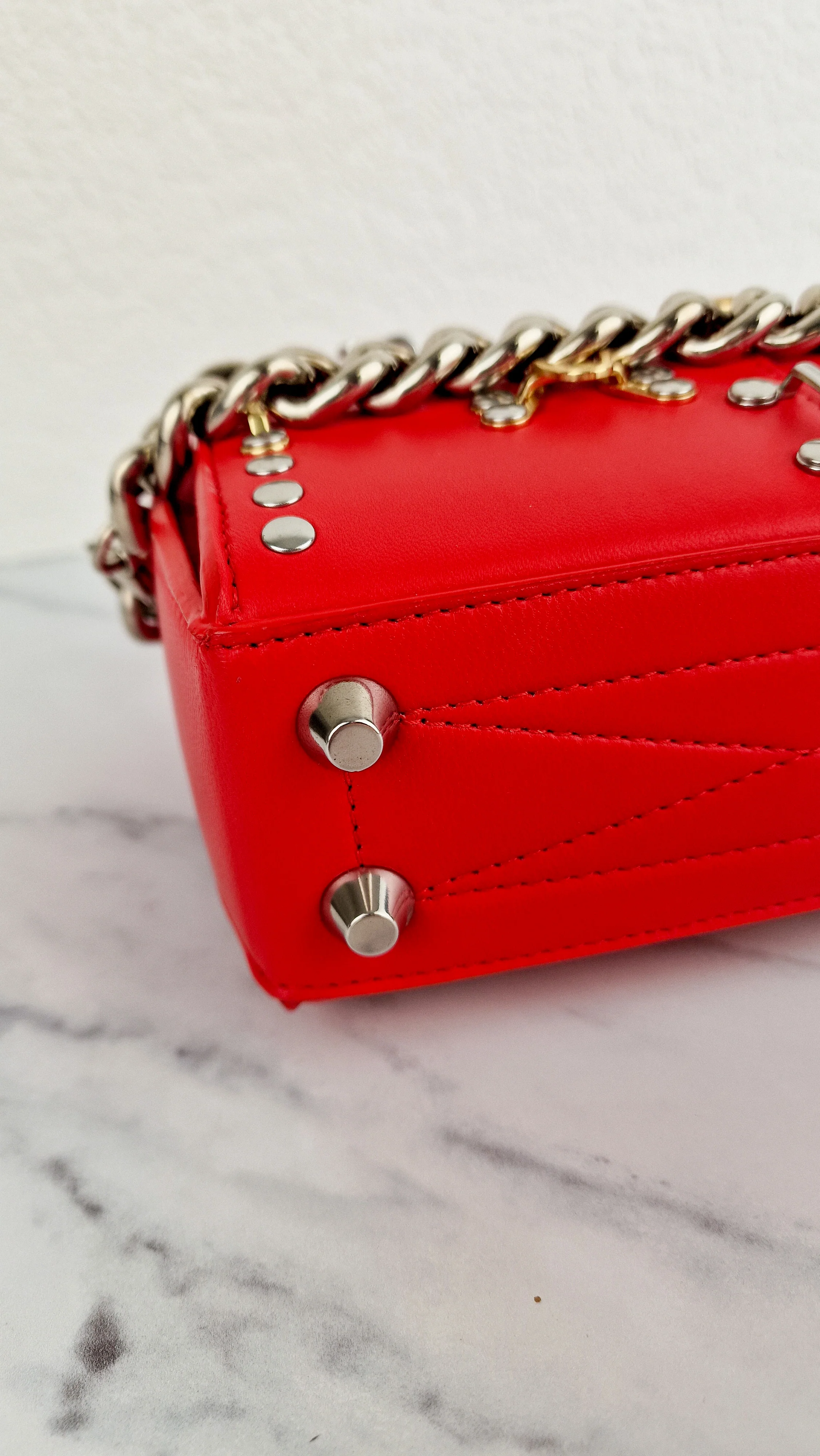 Alexander McQueen Lust Red Nano 16 Box Bag Hooks & Studs Handbag Crossbody Bag - Image 12
