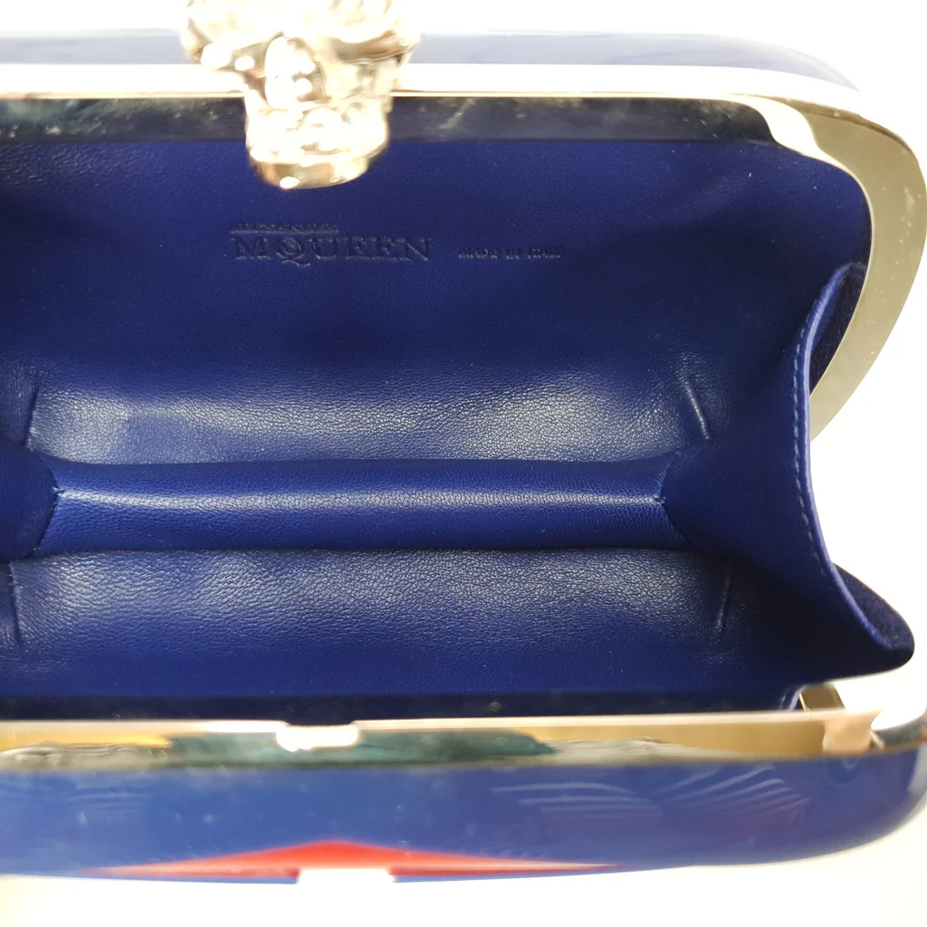Alexander McQueen Skull Box Clutch in Red & Blue Plastic With Swarovski Crystals - Image 12