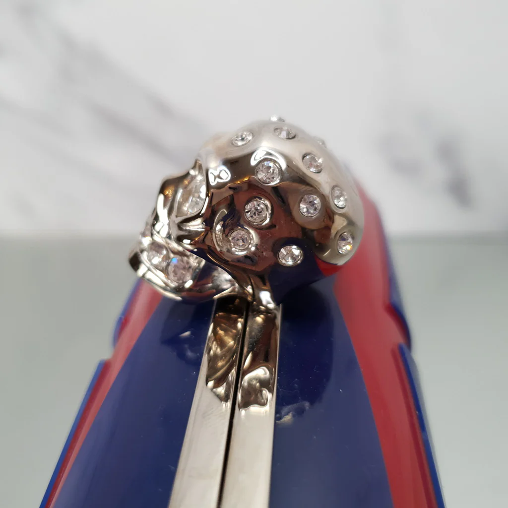 Alexander McQueen Skull Box Clutch in Red & Blue Plastic With Swarovski Crystals - Image 6