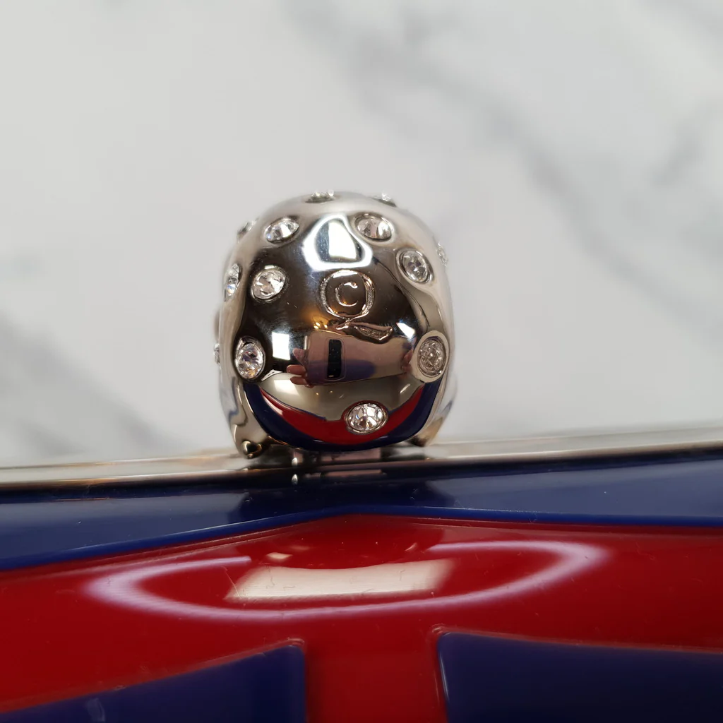Alexander McQueen Skull Box Clutch in Red & Blue Plastic With Swarovski Crystals - Image 8