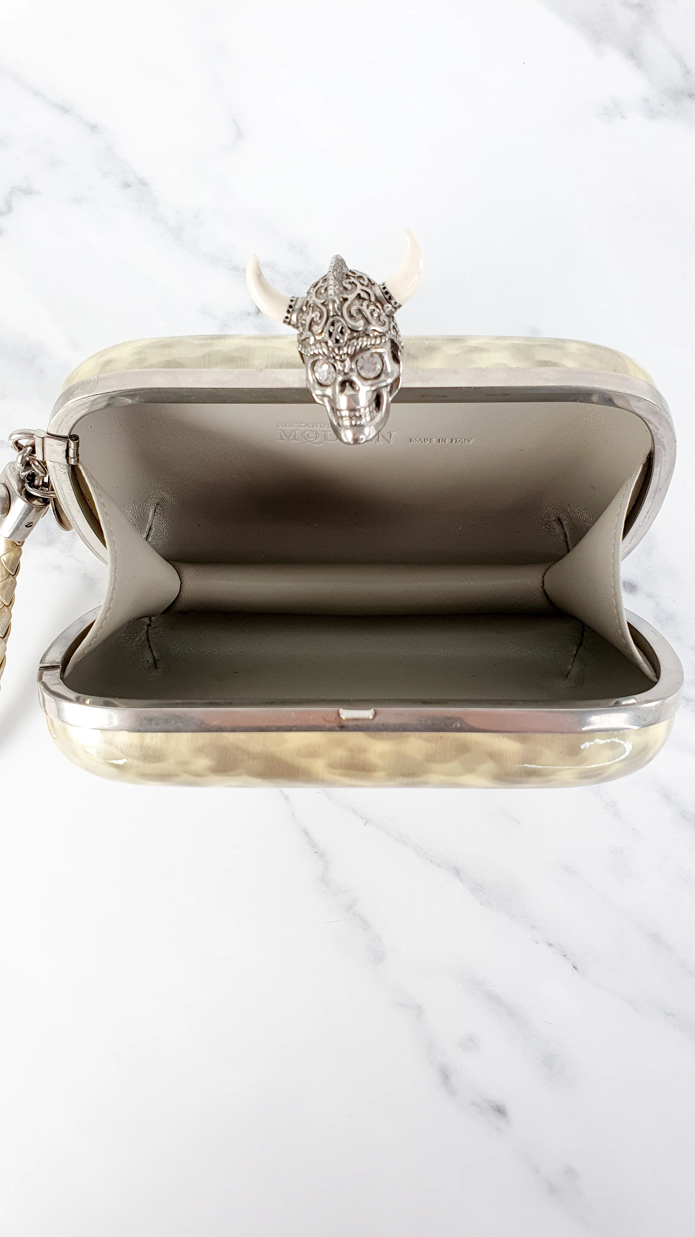 Alexander McQueen Viking Skull Box Clutch Wristlet - Style 246975 000926 - Image 11