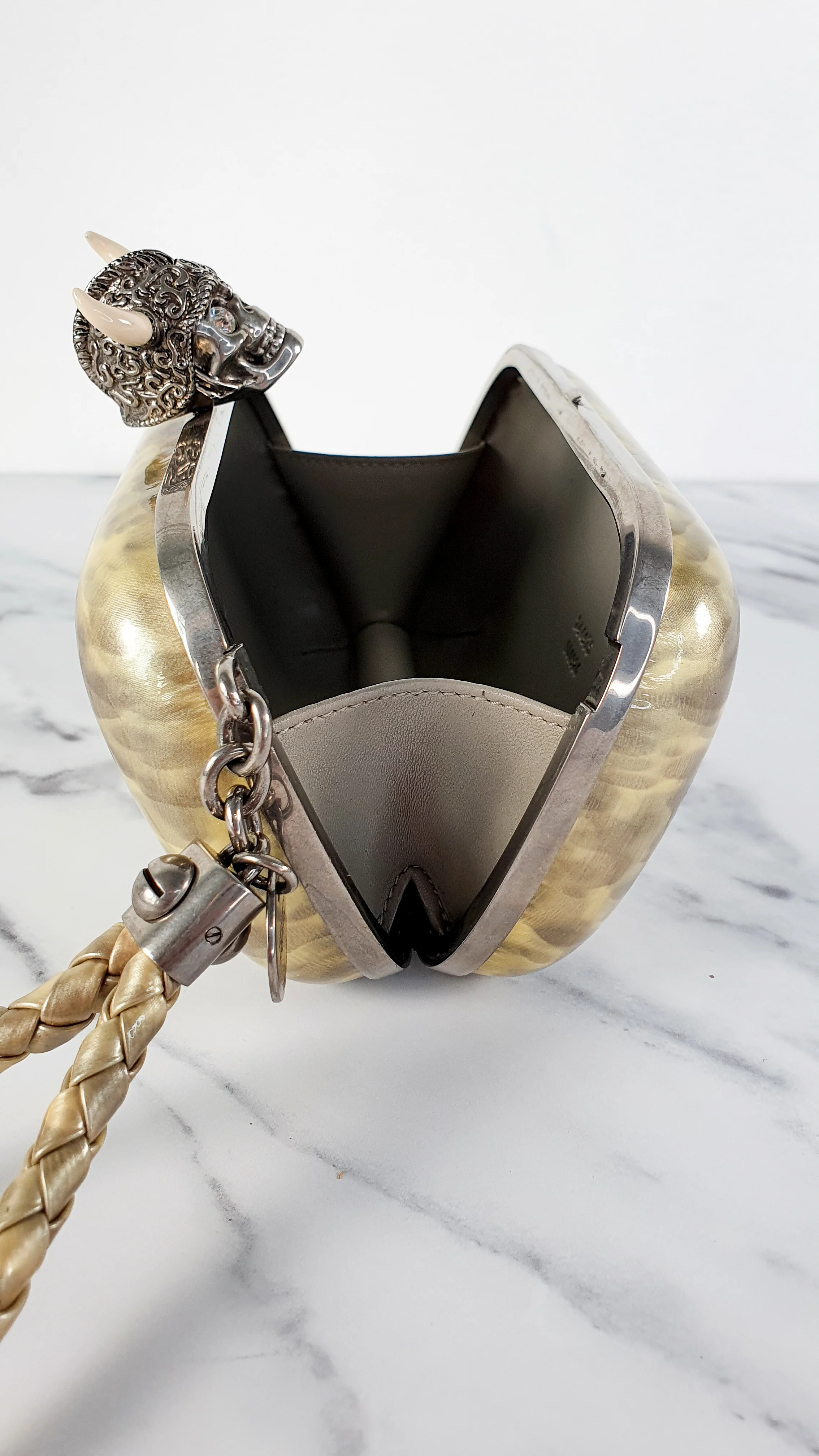 Alexander McQueen Viking Skull Box Clutch Wristlet - Style 246975 000926 - Image 14