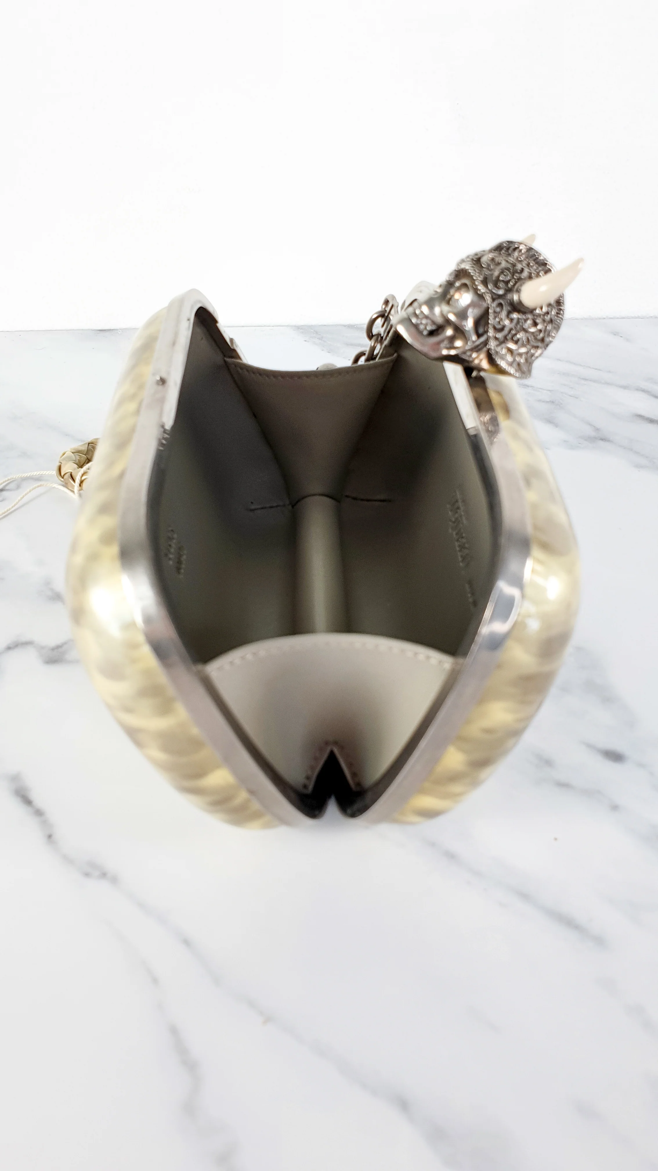 Alexander McQueen Viking Skull Box Clutch Wristlet - Style 246975 000926 - Image 15