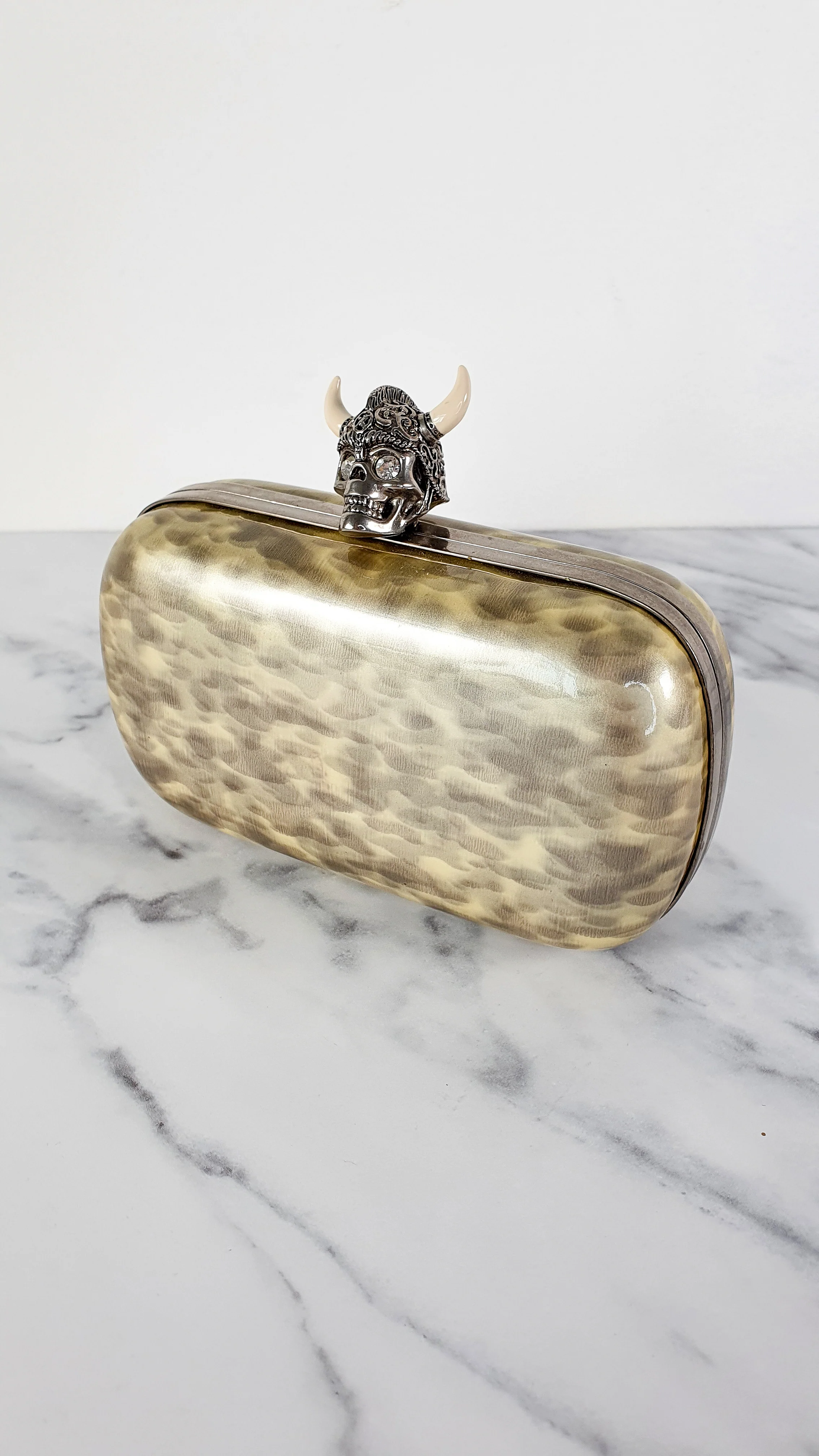 Alexander McQueen Viking Skull Box Clutch Wristlet - Style 246975 000926 - Image 3