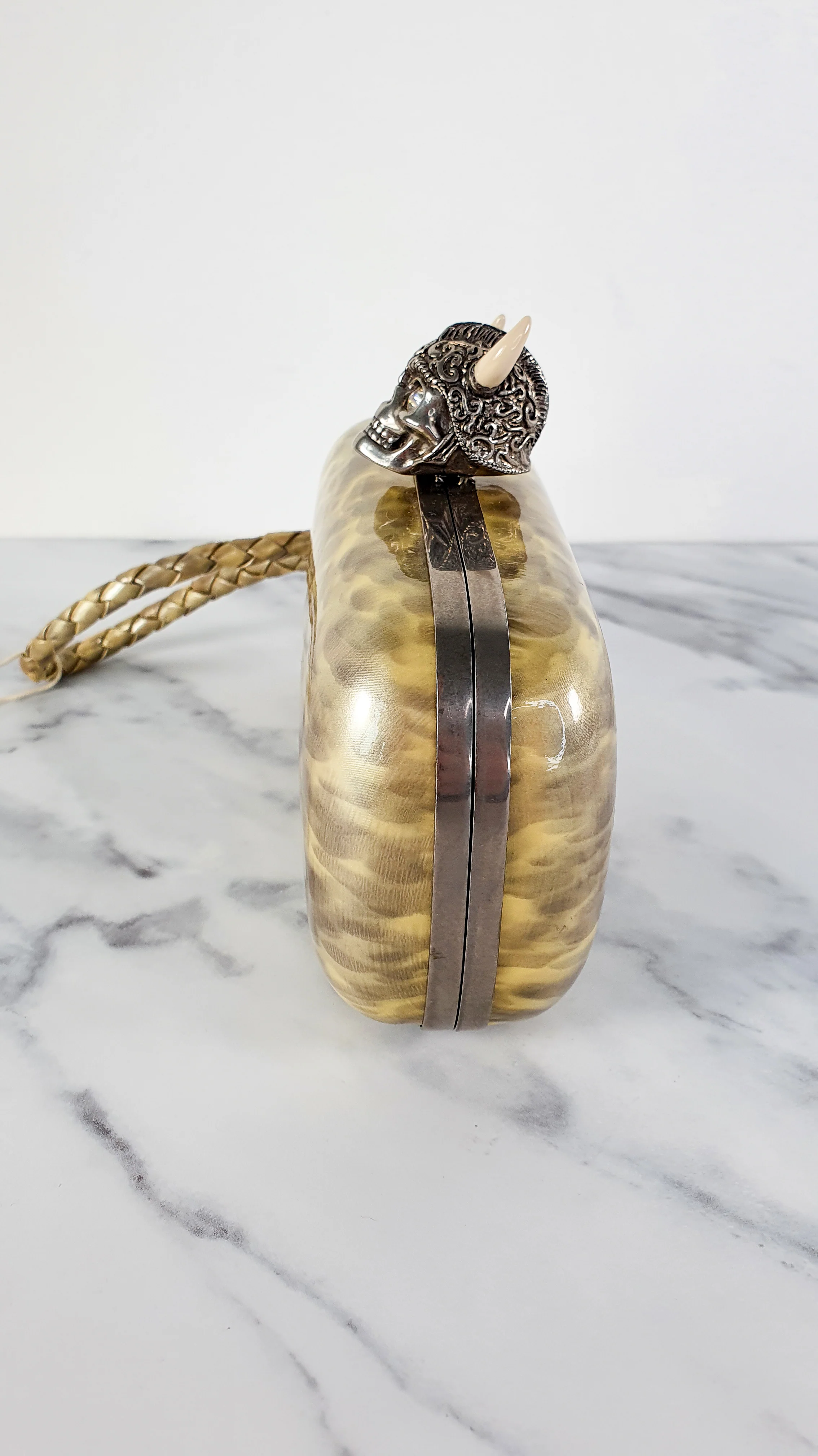 Alexander McQueen Viking Skull Box Clutch Wristlet - Style 246975 000926 - Image 5