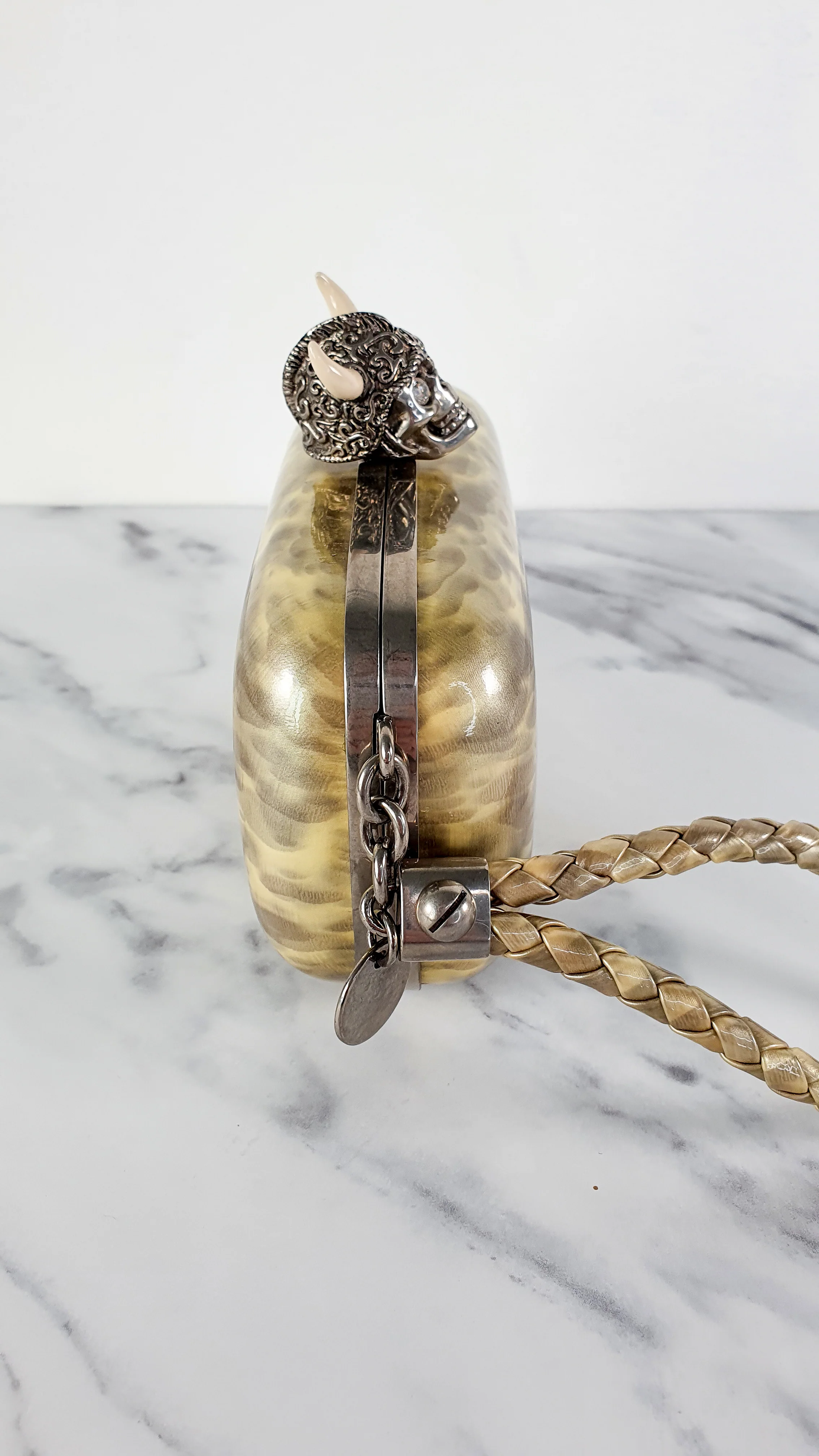 Alexander McQueen Viking Skull Box Clutch Wristlet - Style 246975 000926 - Image 7