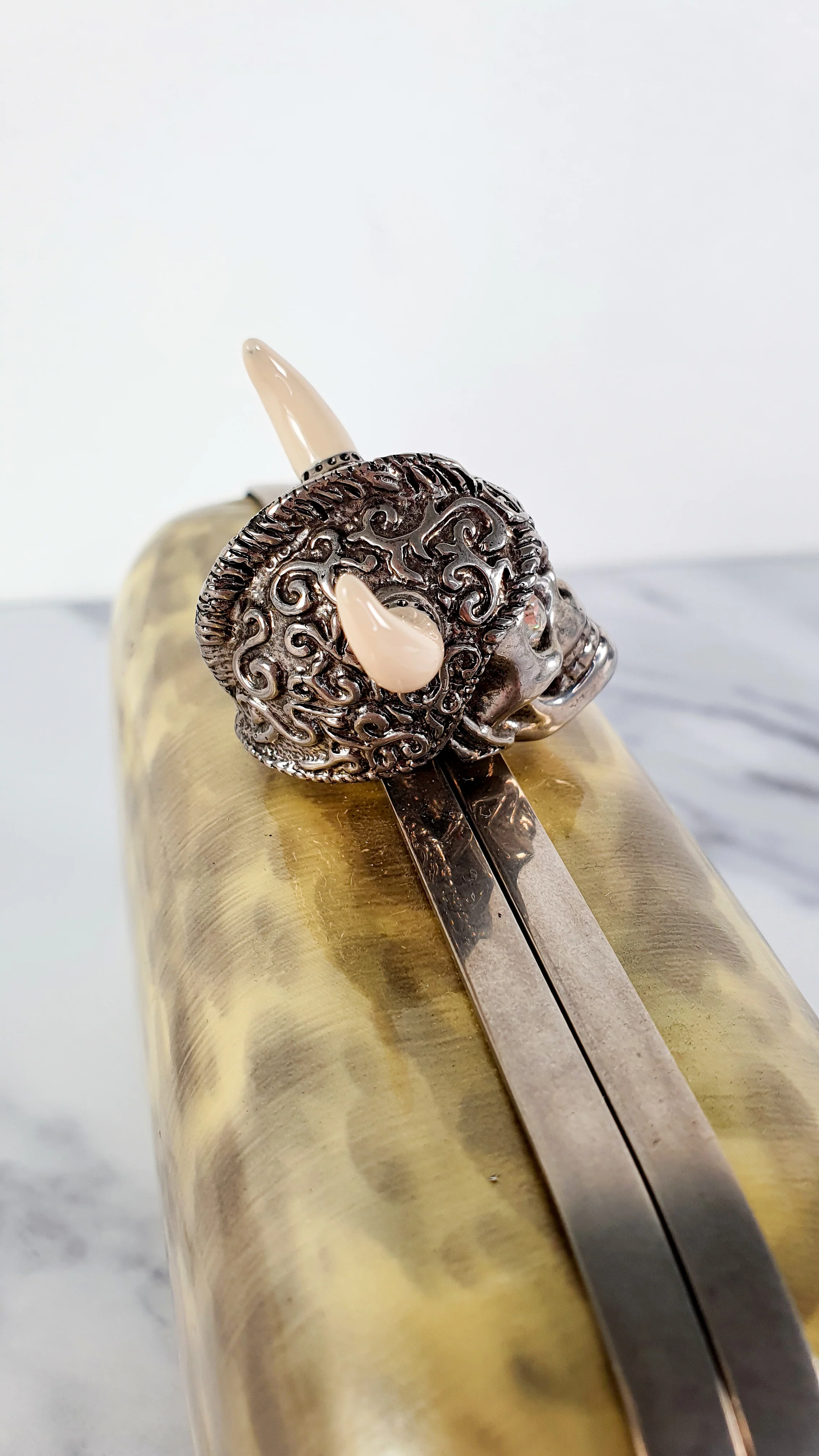 Alexander McQueen Viking Skull Box Clutch Wristlet - Style 246975 000926 - Image 9