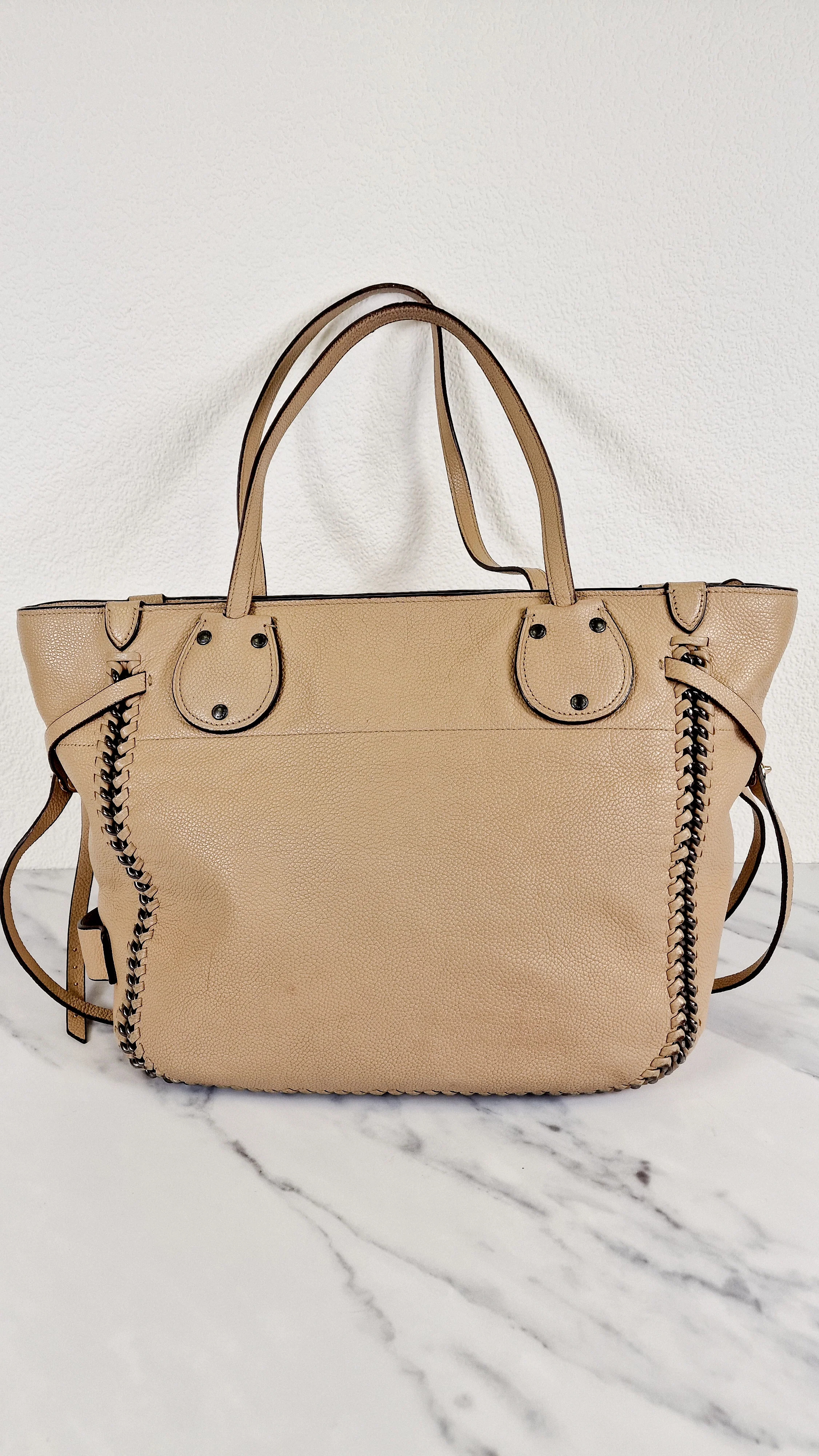 Coach Tatum Tote with Whiplash Chain Detail in Beechwood Beige Nude - Handbag Shoulder Bag - Coach 34398 - Image 2