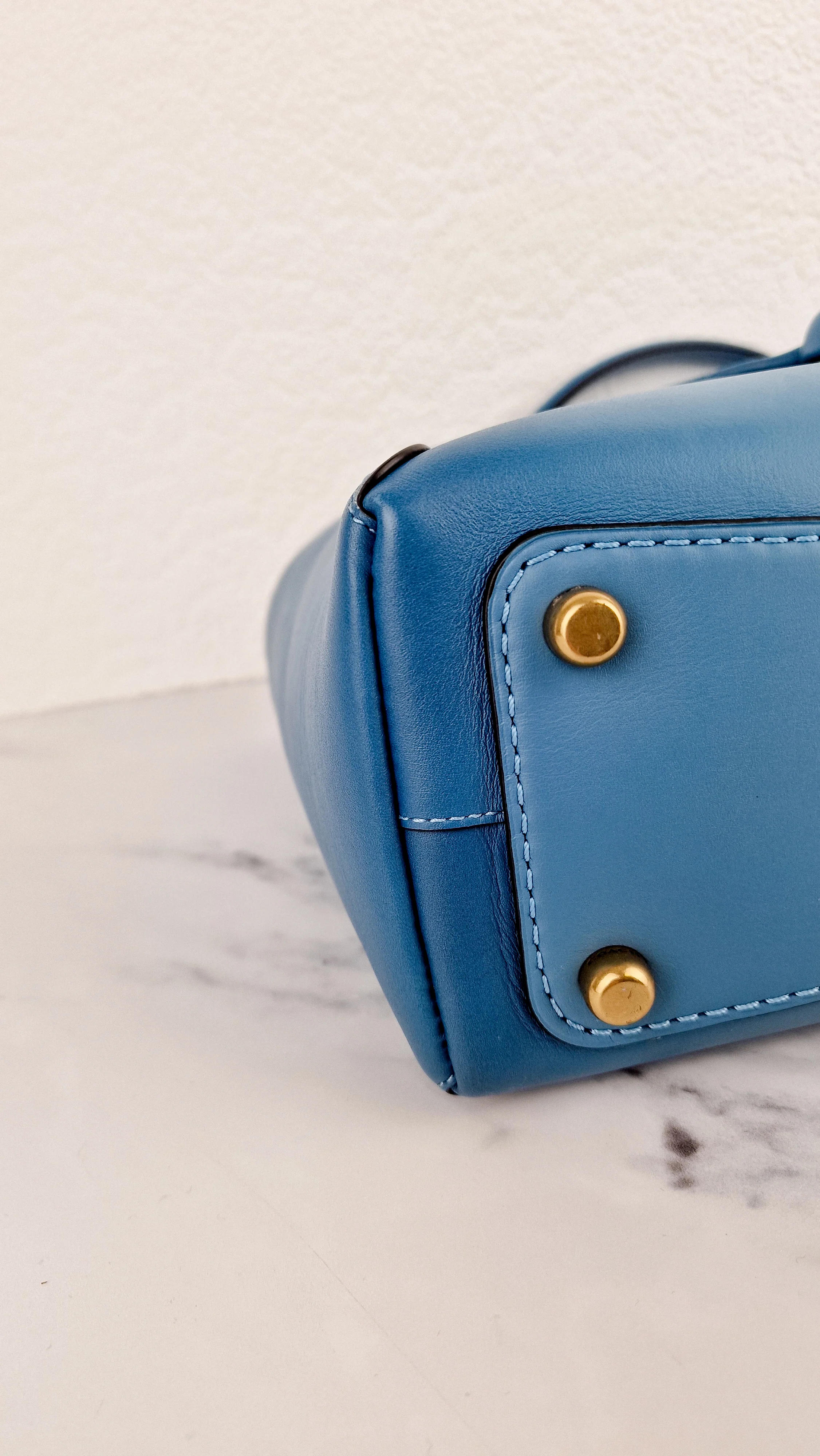 Coach 1941 Courier Carryall in Pacific Blue Smooth Leather Tophandle Crossbody Bag Satchel - Coach 88348 - Image 11