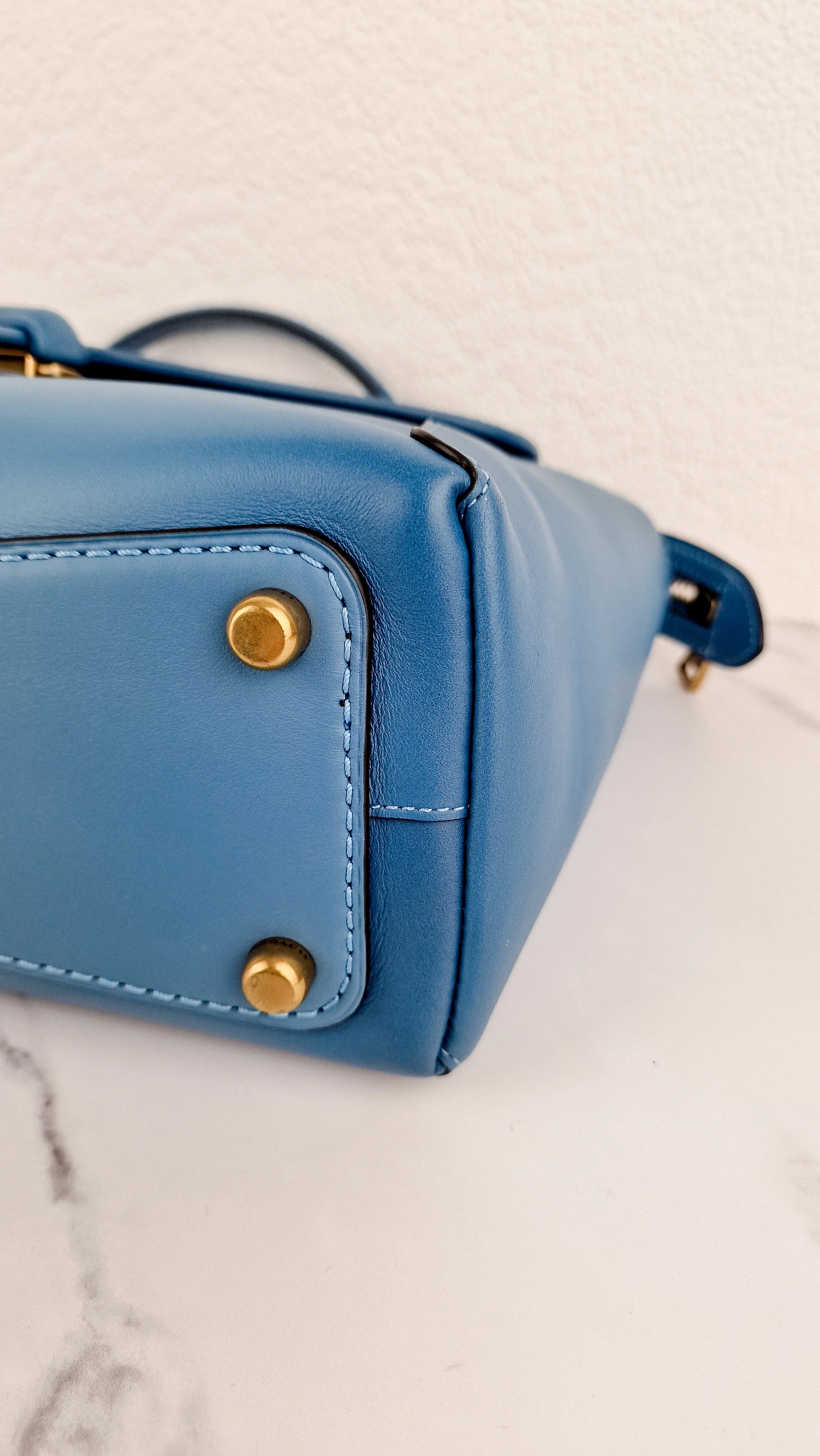 Coach 1941 Courier Carryall in Pacific Blue Smooth Leather Tophandle Crossbody Bag Satchel - Coach 88348 - Image 12