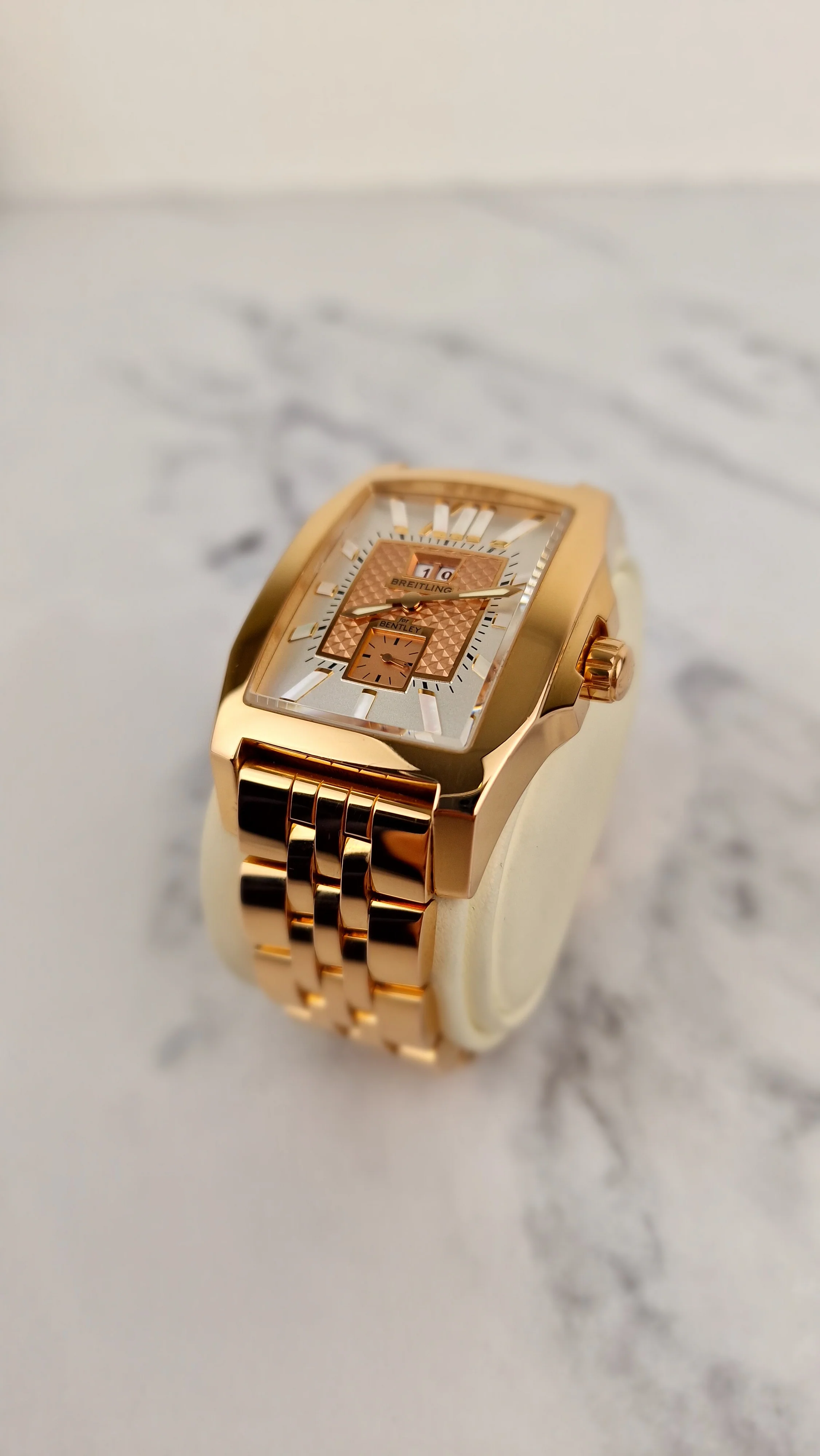 Breitling for Bentley Flying B Date 18K Rose Gold Watch MOP Full Set Box & Papers R16362 - Image 14
