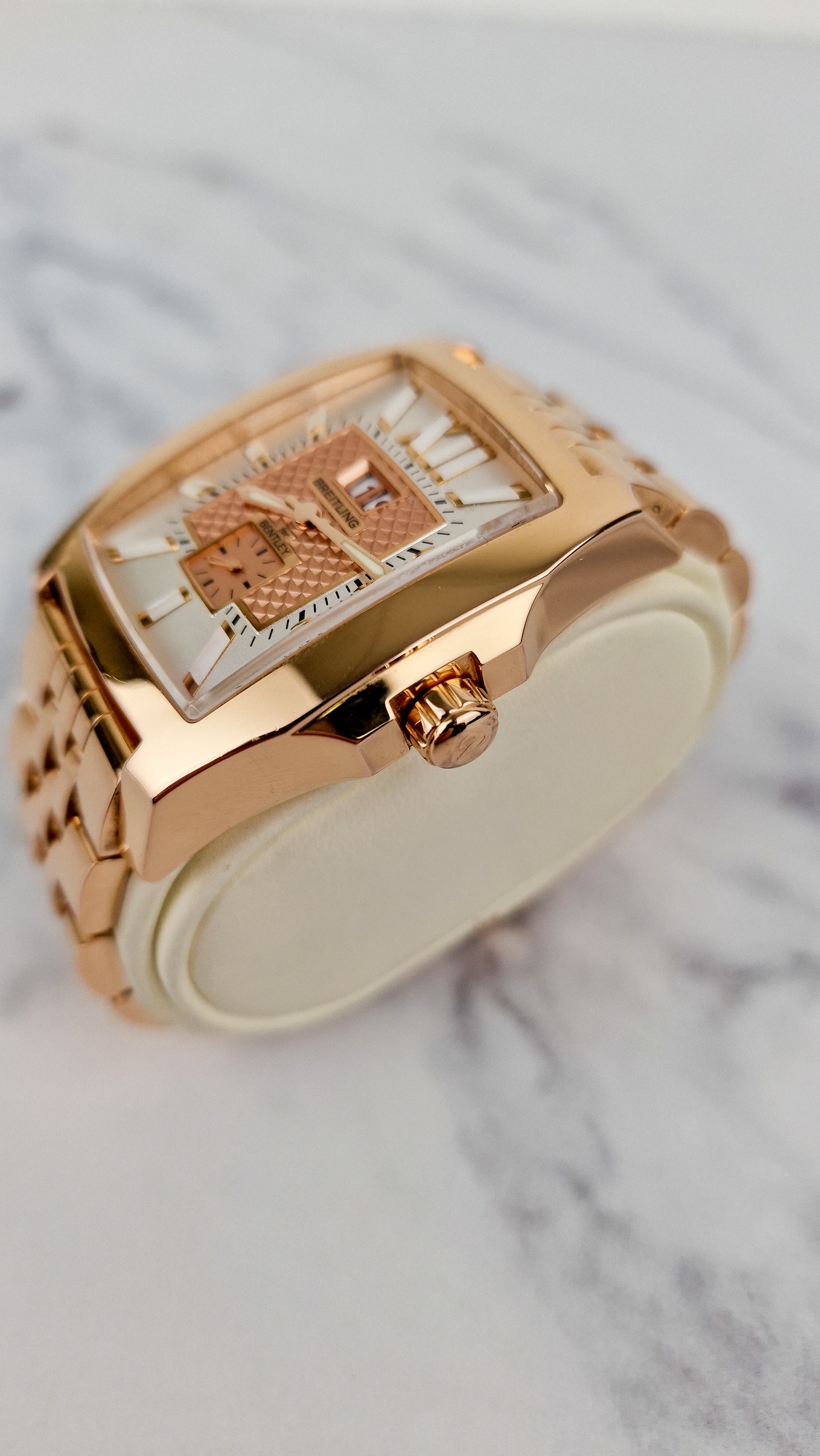 Breitling for Bentley Flying B Date 18K Rose Gold Watch MOP Full Set Box & Papers R16362 - Image 16