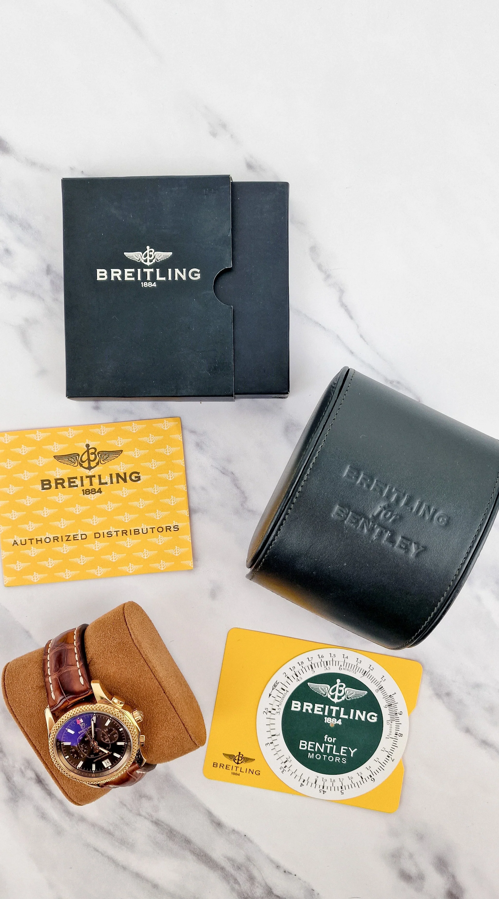 Breitling for Bentley Flying B Mark VI 18K Yellow Rose Gold with Brown Croc Leather H26362 - Image 5