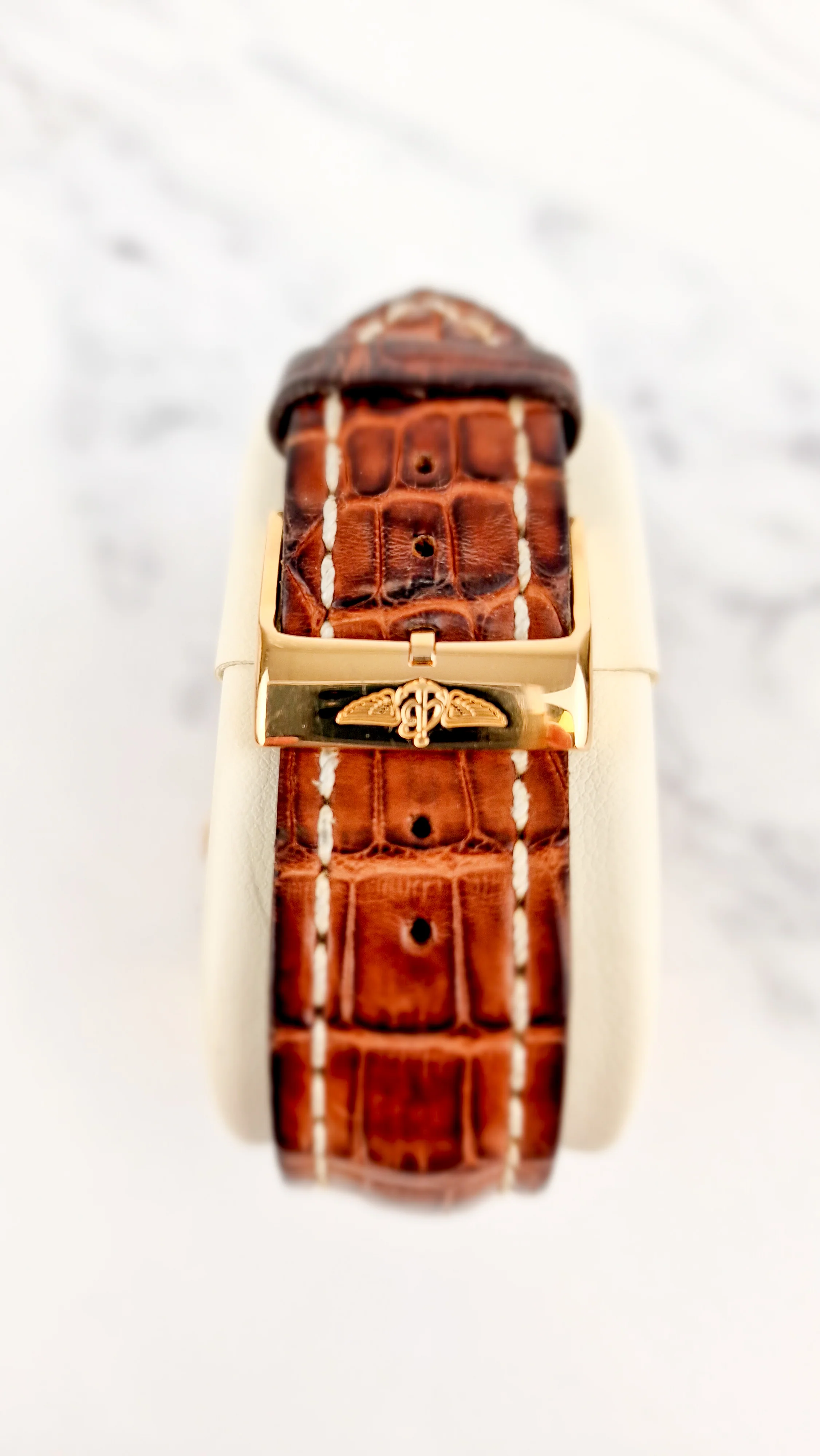 Breitling for Bentley Flying B Mark VI 18K Yellow Rose Gold with Brown Croc Leather H26362 - Image 8