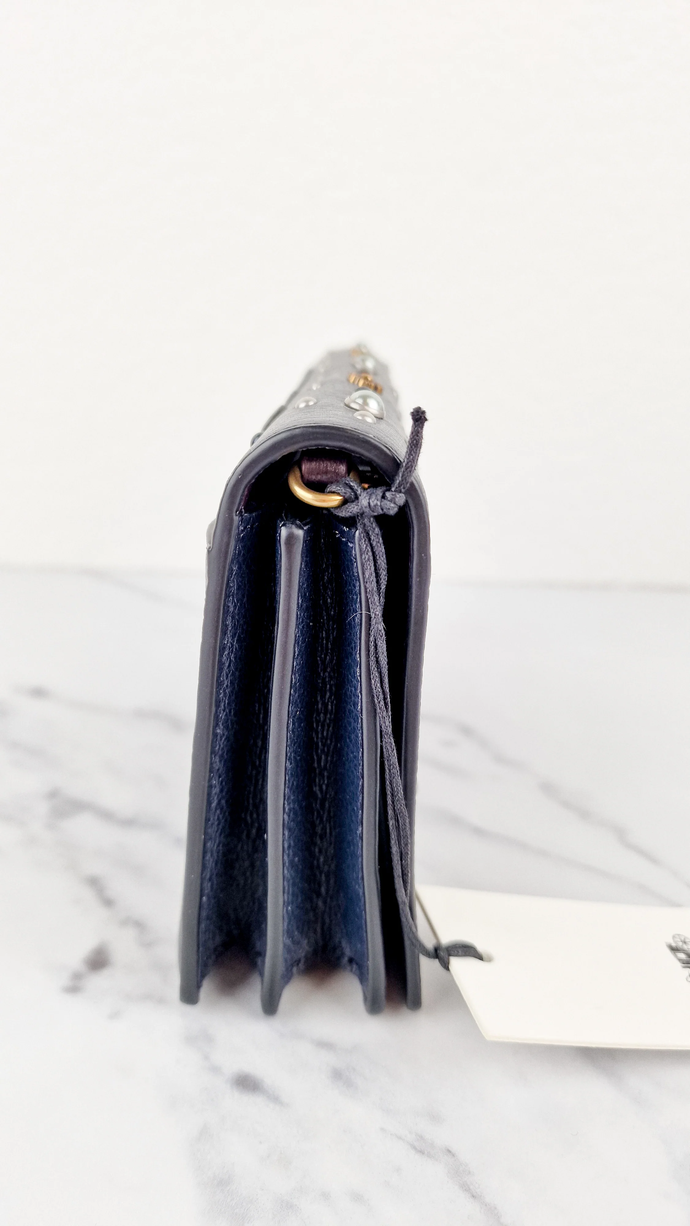 Callie Foldover Clutch With Prairie Rivets Midnight Navy Blue - Coach 31731 - Image 7