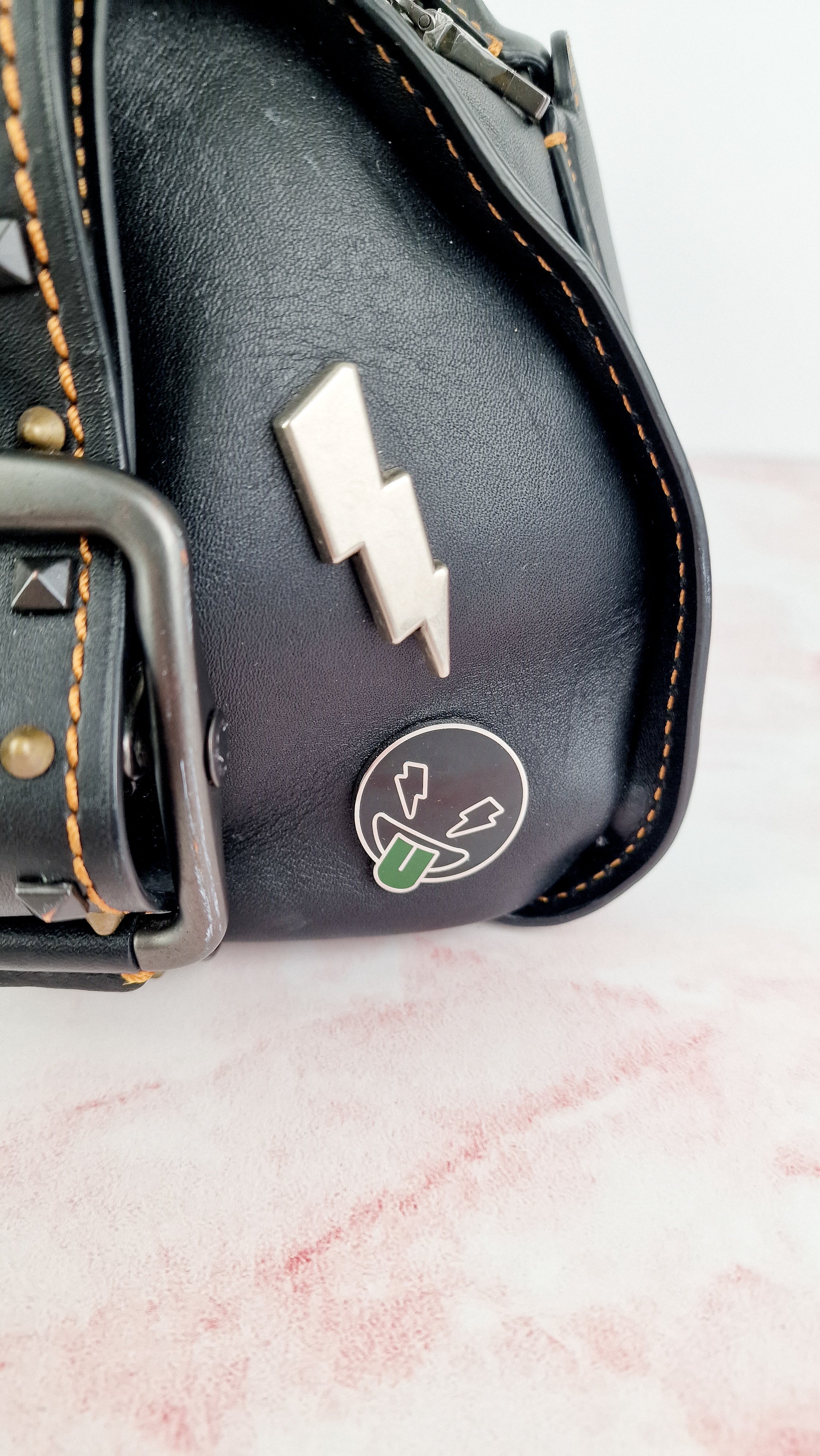 Coach 1941 Badlands Satchel Varsity Patch Bag 1 of 1 Customized Black Smooth Leather - Coach 56587 - Image 12