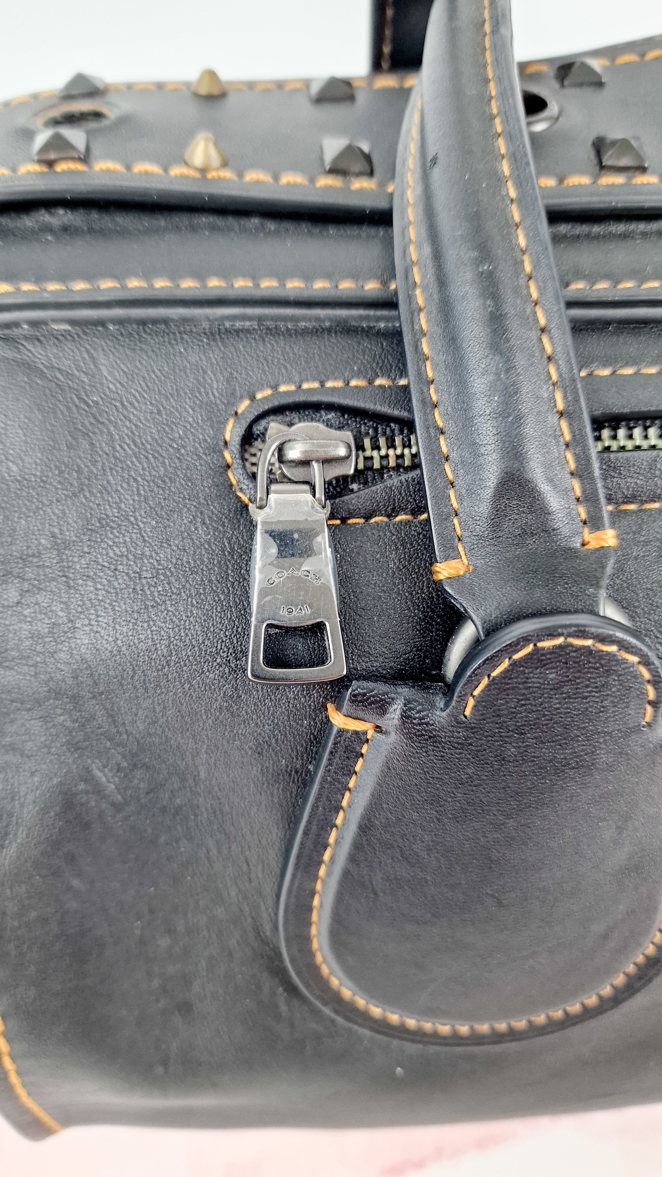 Coach 1941 Badlands Satchel Varsity Patch Bag 1 of 1 Customized Black Smooth Leather - Coach 56587 - Image 17