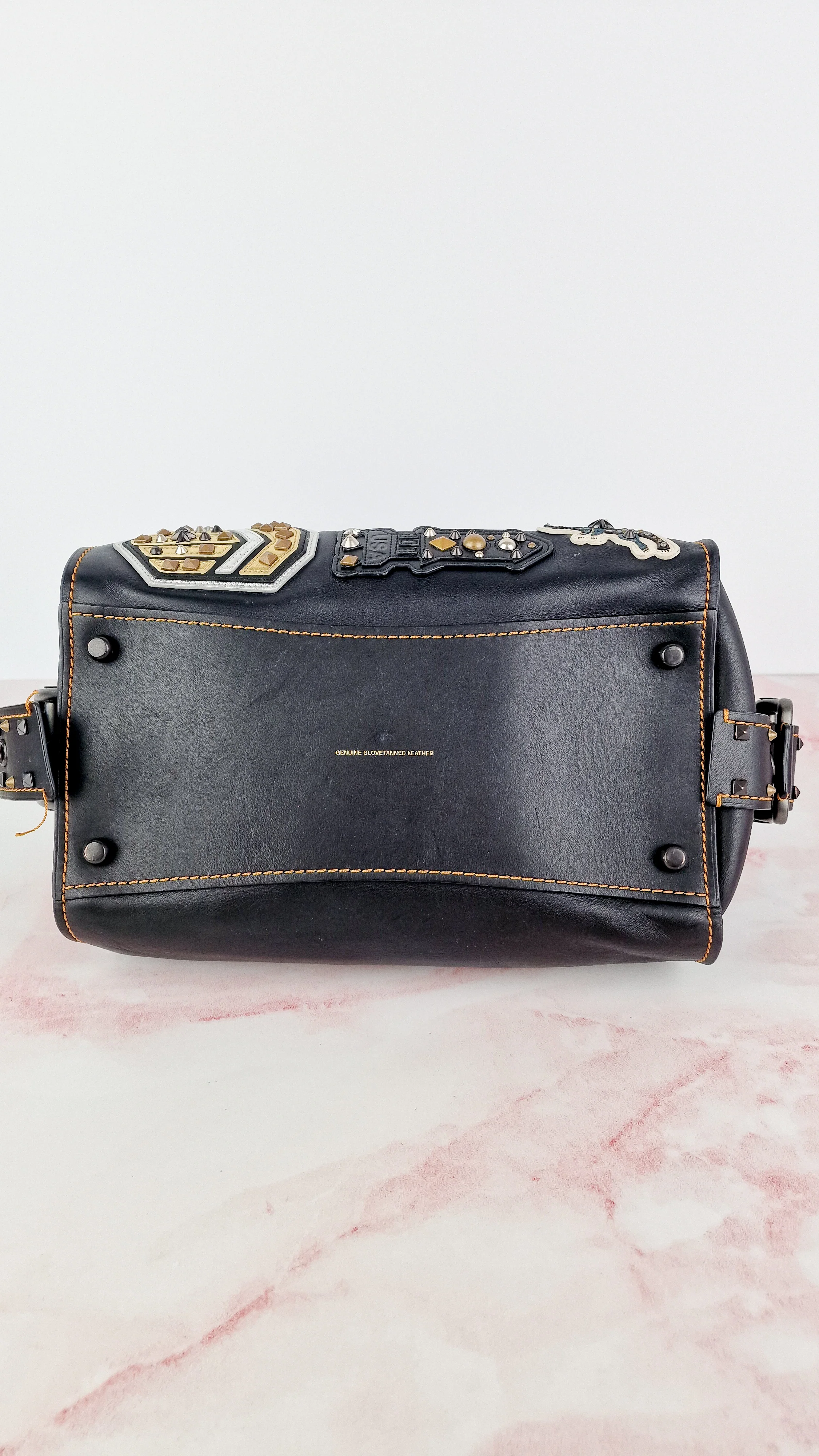 Coach 1941 Badlands Satchel Varsity Patch Bag 1 of 1 Customized Black Smooth Leather - Coach 56587 - Image 22