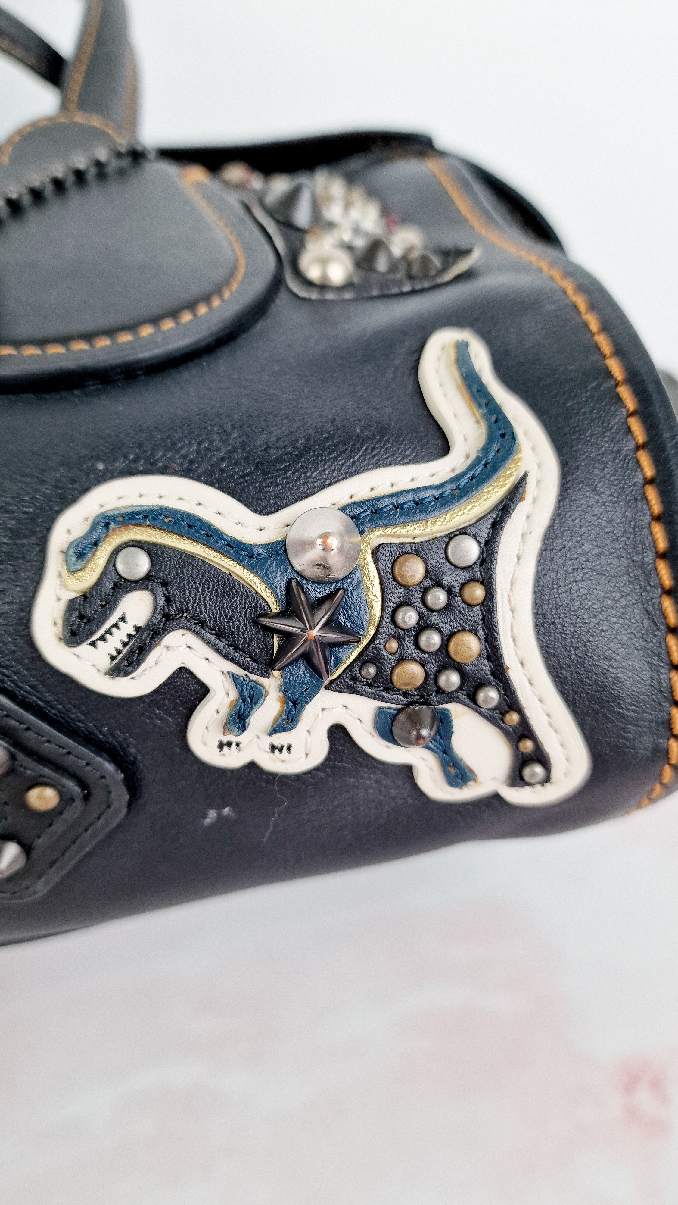 Coach 1941 Badlands Satchel Varsity Patch Bag 1 of 1 Customized Black Smooth Leather - Coach 56587 - Image 7