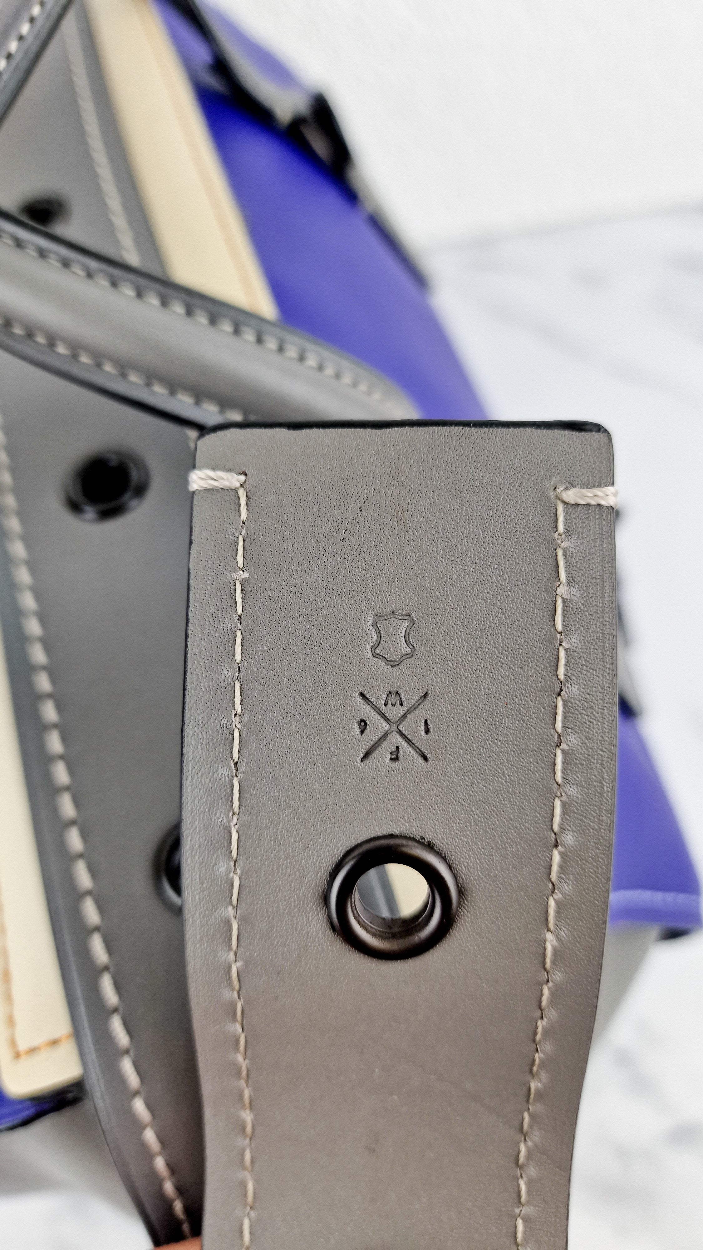Coach 1941 Badlands Satchel Bag in Purple Blue Heather Grey Colorblock Smooth Leather - Coach 56587 - Image 11