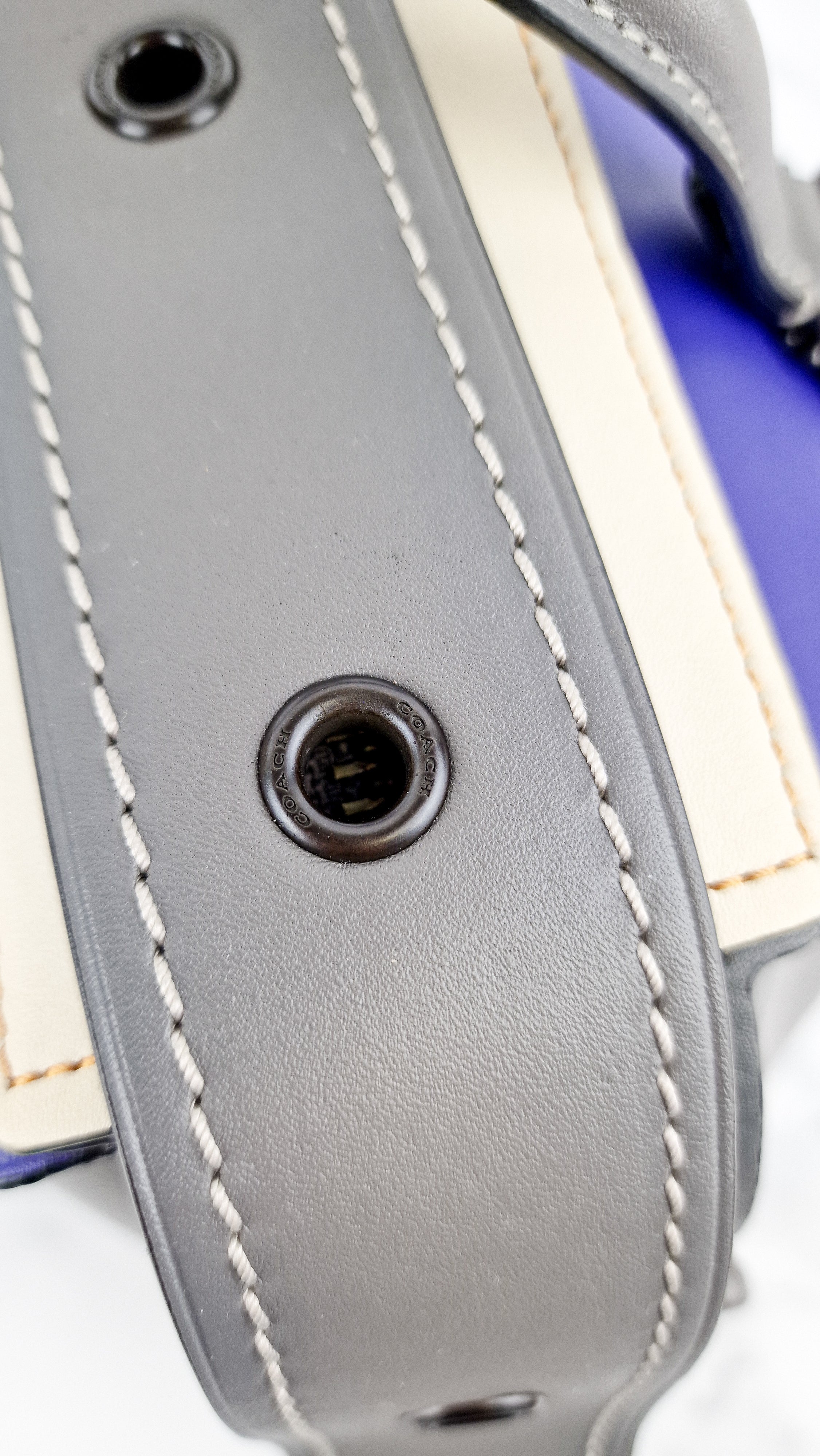 Coach 1941 Badlands Satchel Bag in Purple Blue Heather Grey Colorblock Smooth Leather - Coach 56587 - Image 12
