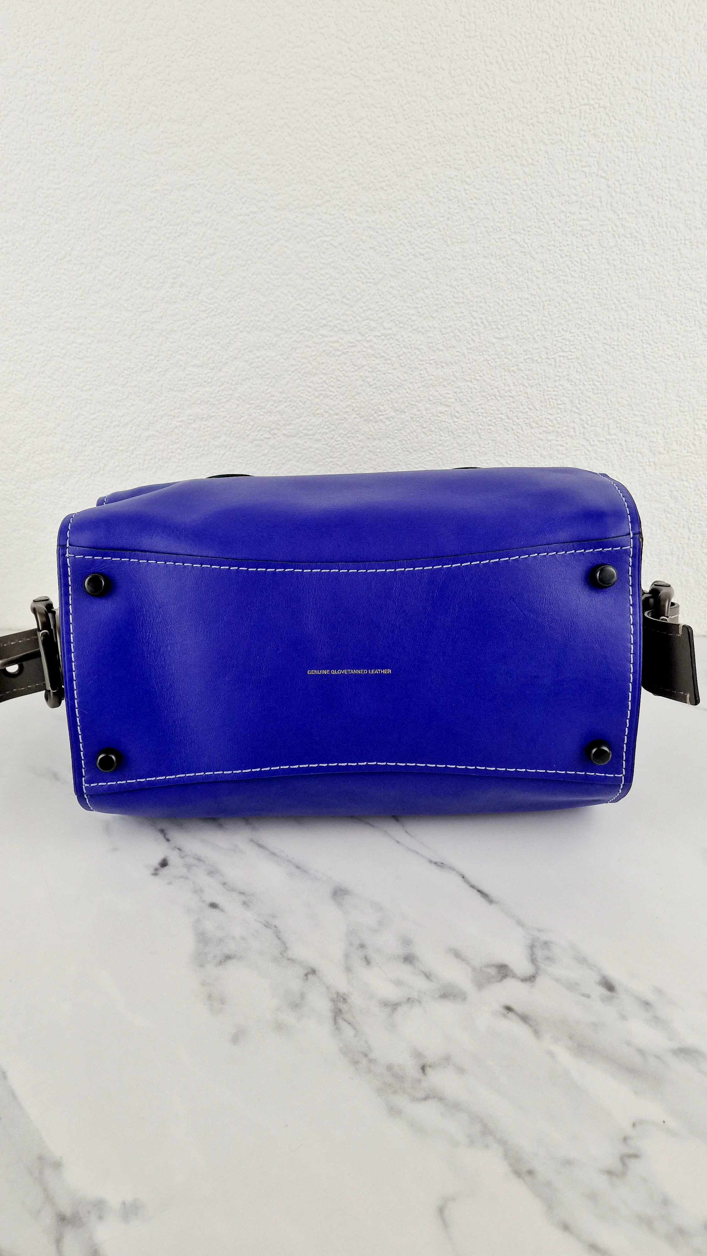 Coach 1941 Badlands Satchel Bag in Purple Blue Heather Grey Colorblock Smooth Leather - Coach 56587 - Image 13