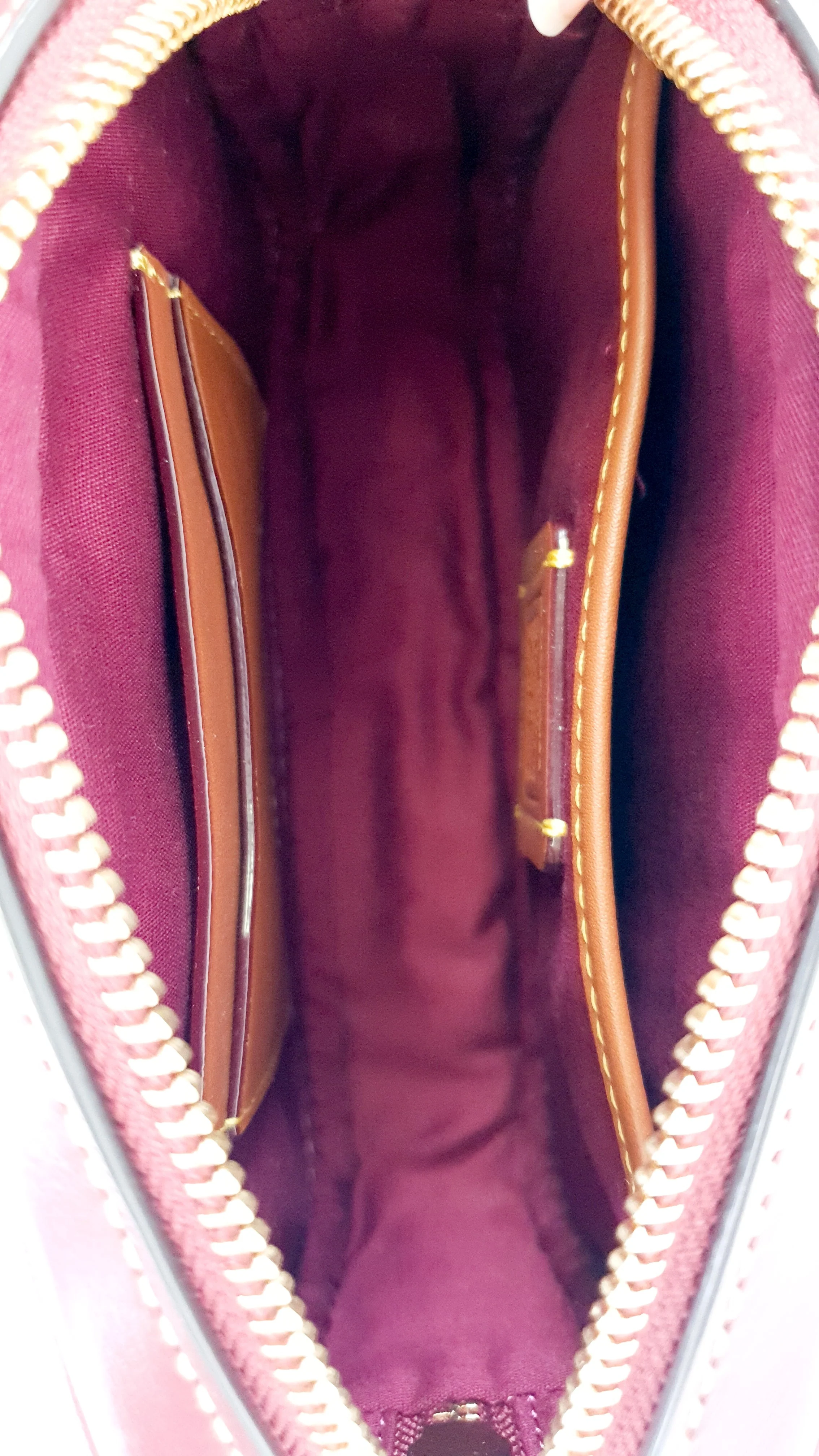 Coach 1941 Belt Bag Camera Bag in Tan Signature & Scarlett Burgundy Smooth Leather - Coach 50728 - Image 10