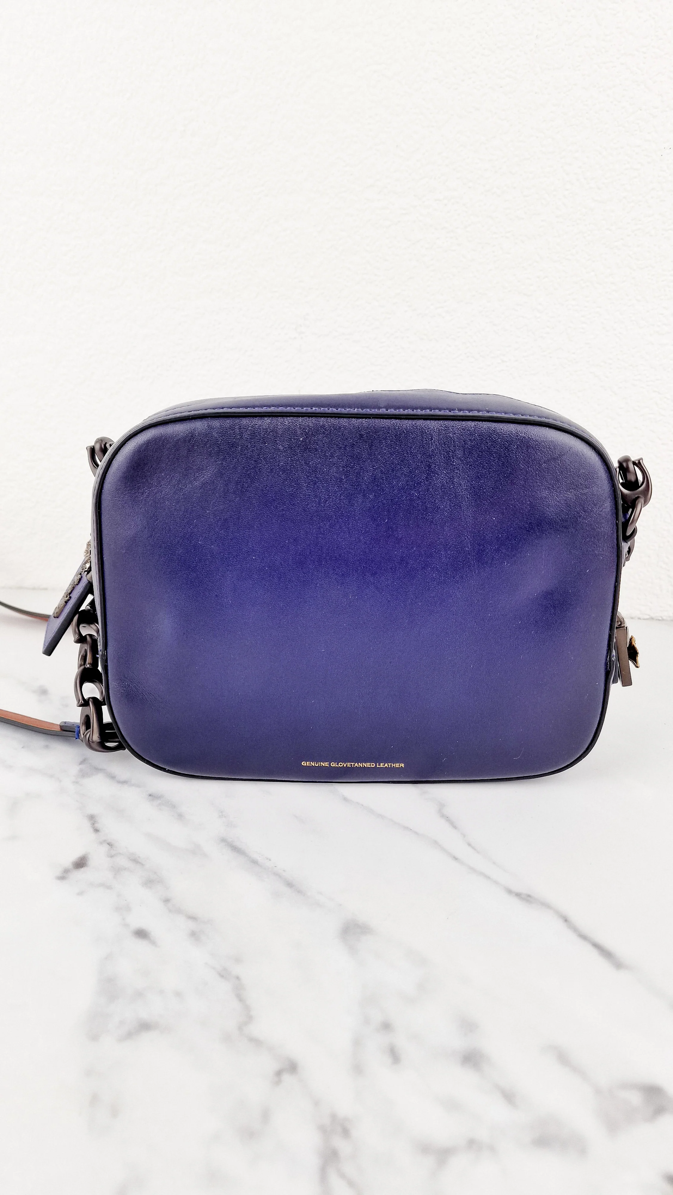 Coach 1941 Camera Bag with Tea Rose Turnlock Scalloped Edge C-Chain Strap Cadet Blue Purple Crossbody Bag - Coach 29094 - Image 8