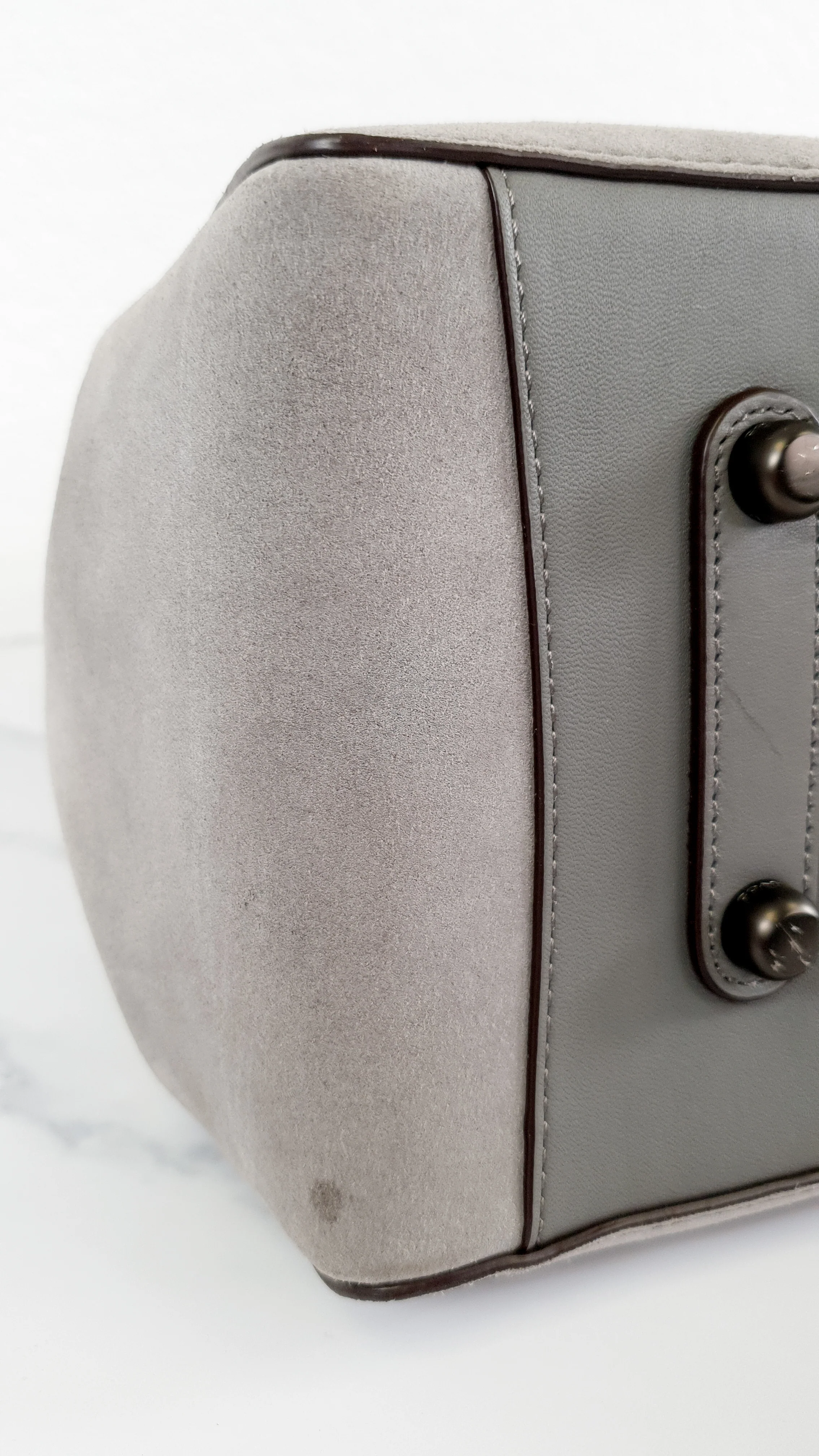Coach 1941 Cooper Carryall Bag in Heather Grey Suede & Leather Lining - Crossbody Handbag Tote - Coach 22822 - Image 12