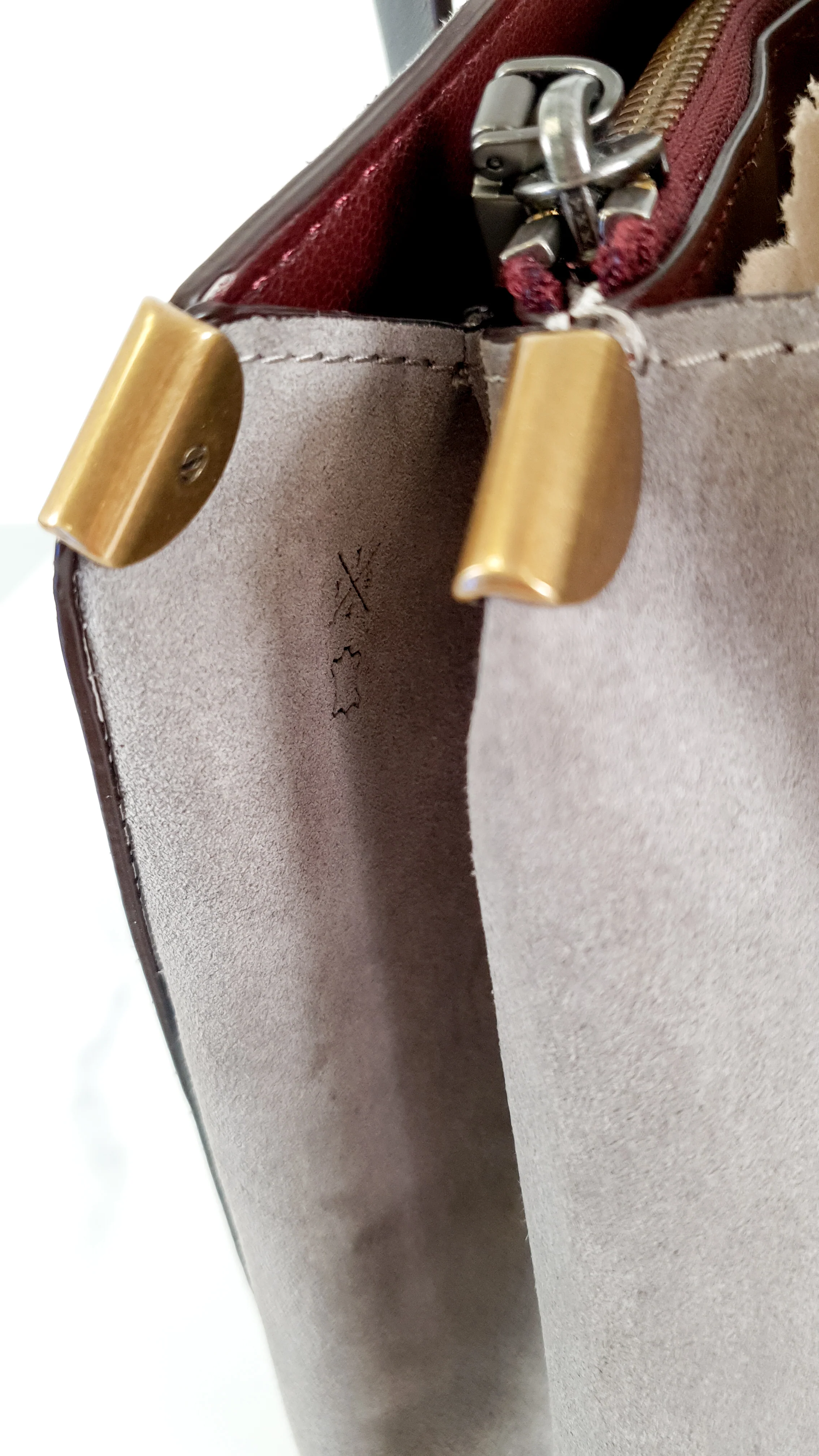 Coach 1941 Cooper Carryall Bag in Heather Grey Suede & Leather Lining - Crossbody Handbag Tote - Coach 22822 - Image 9