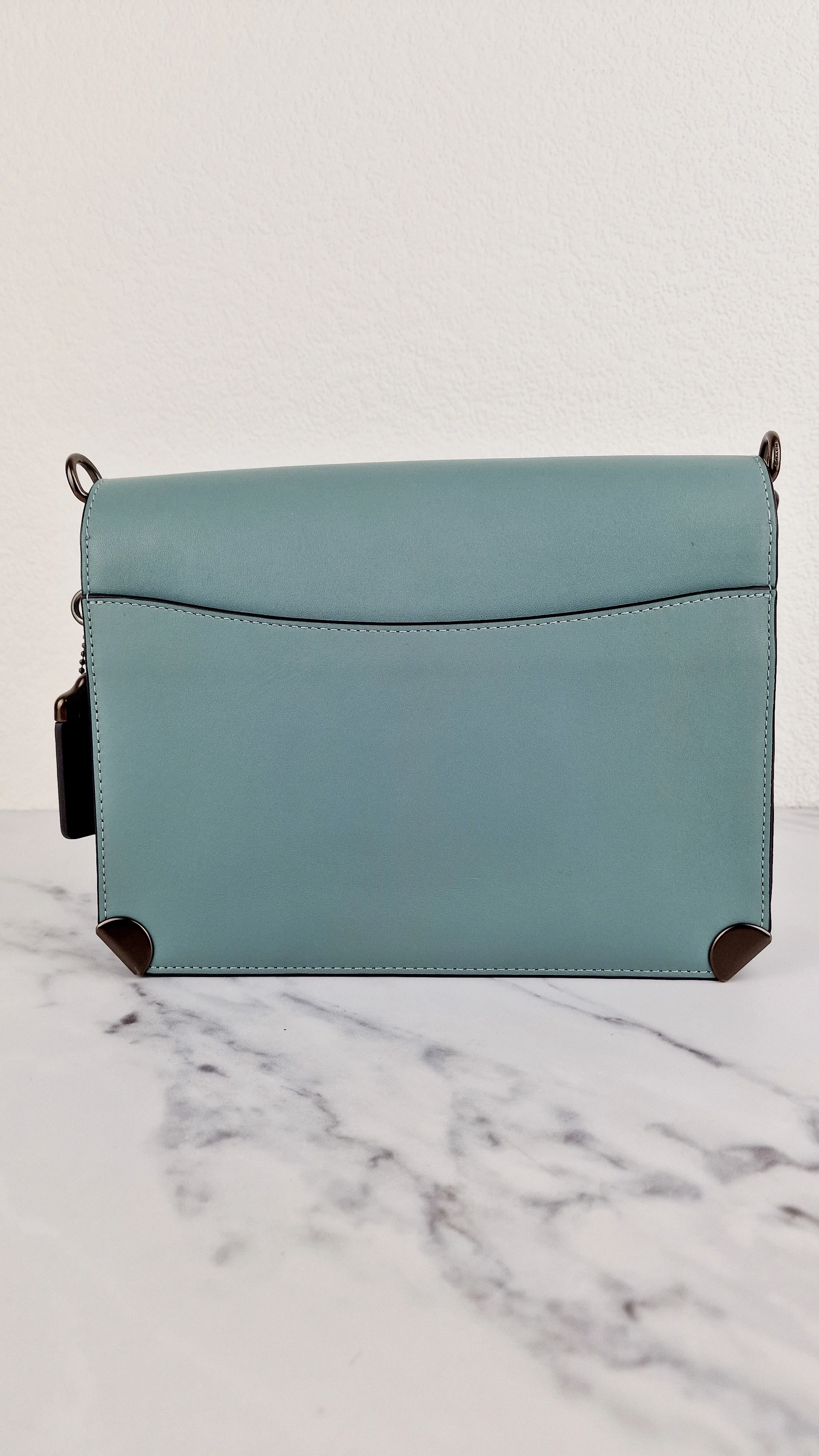 Coach 1941 Cooper Shoulder Bag Sage Green Blue Crossbody Flap Bag - Coach 38660 - Image 8
