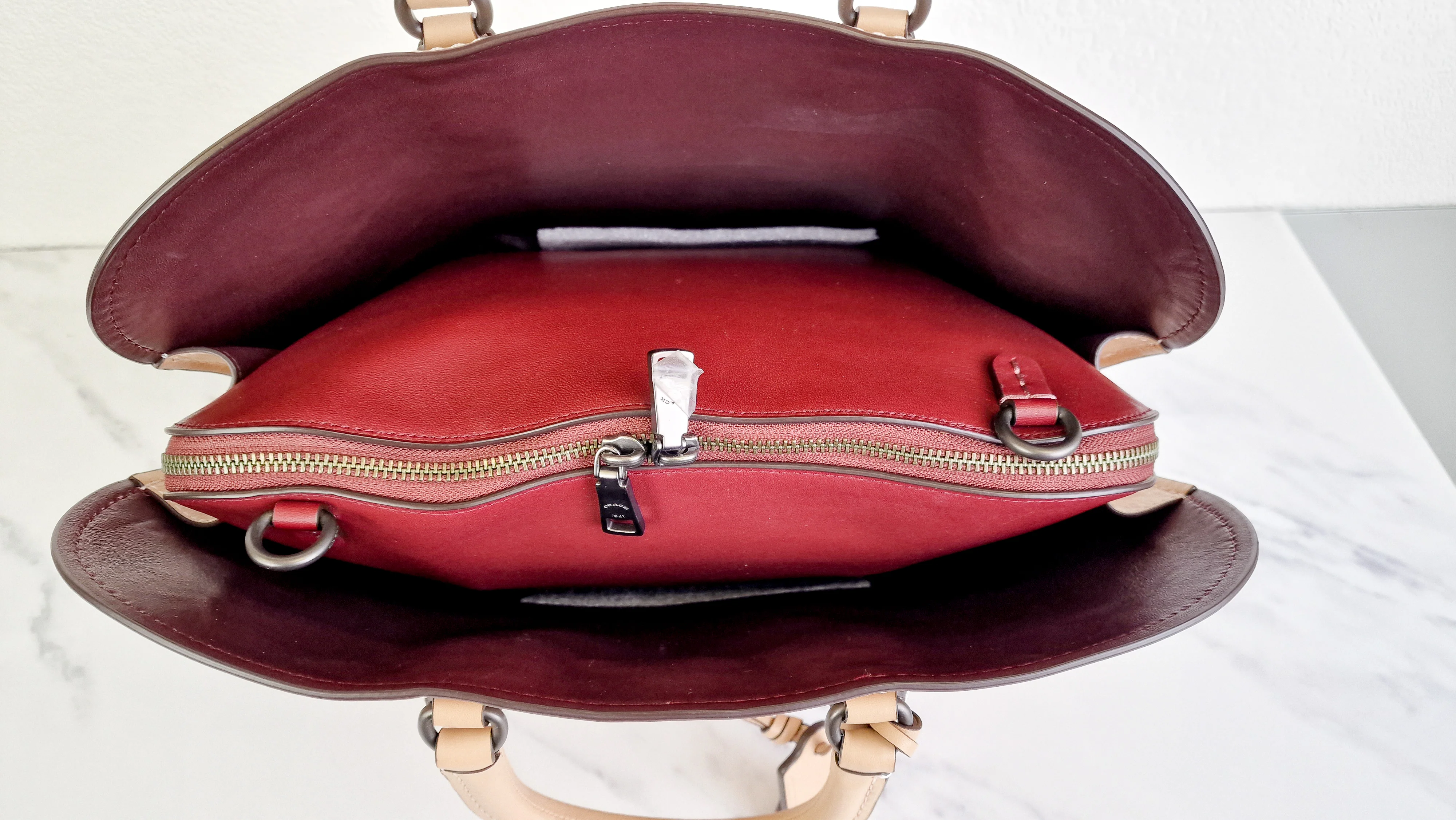 Coach 1941 Dakotah Satchel in Beechwood Smooth Leather - Tophandle Crossbody Handbag - Coach 59132 - Image 14