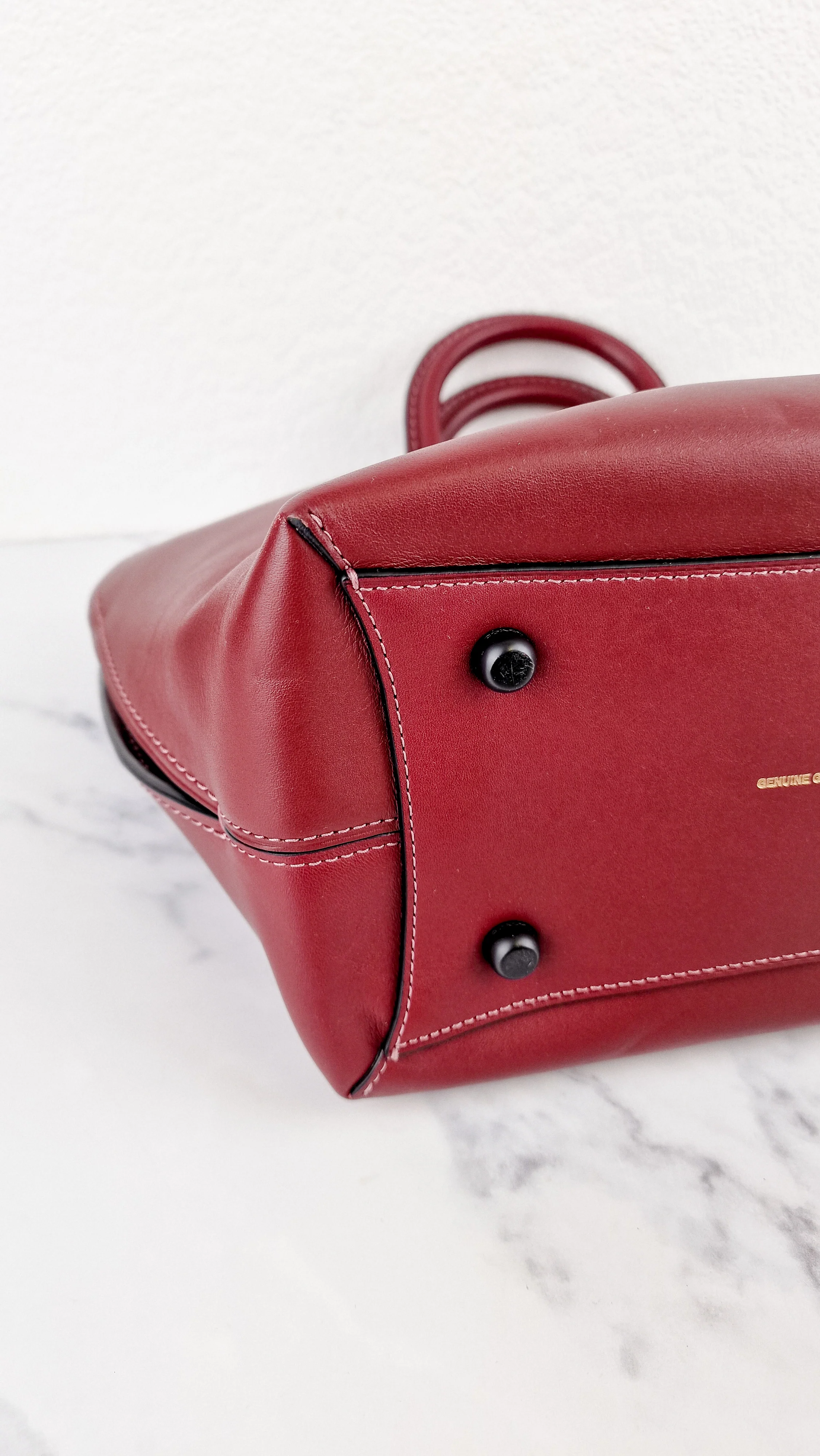 Coach 1941 Dakotah Satchel in Burgundy Red Smooth Leather Handbag Crossbody Bag - Coach 59132 - Image 7