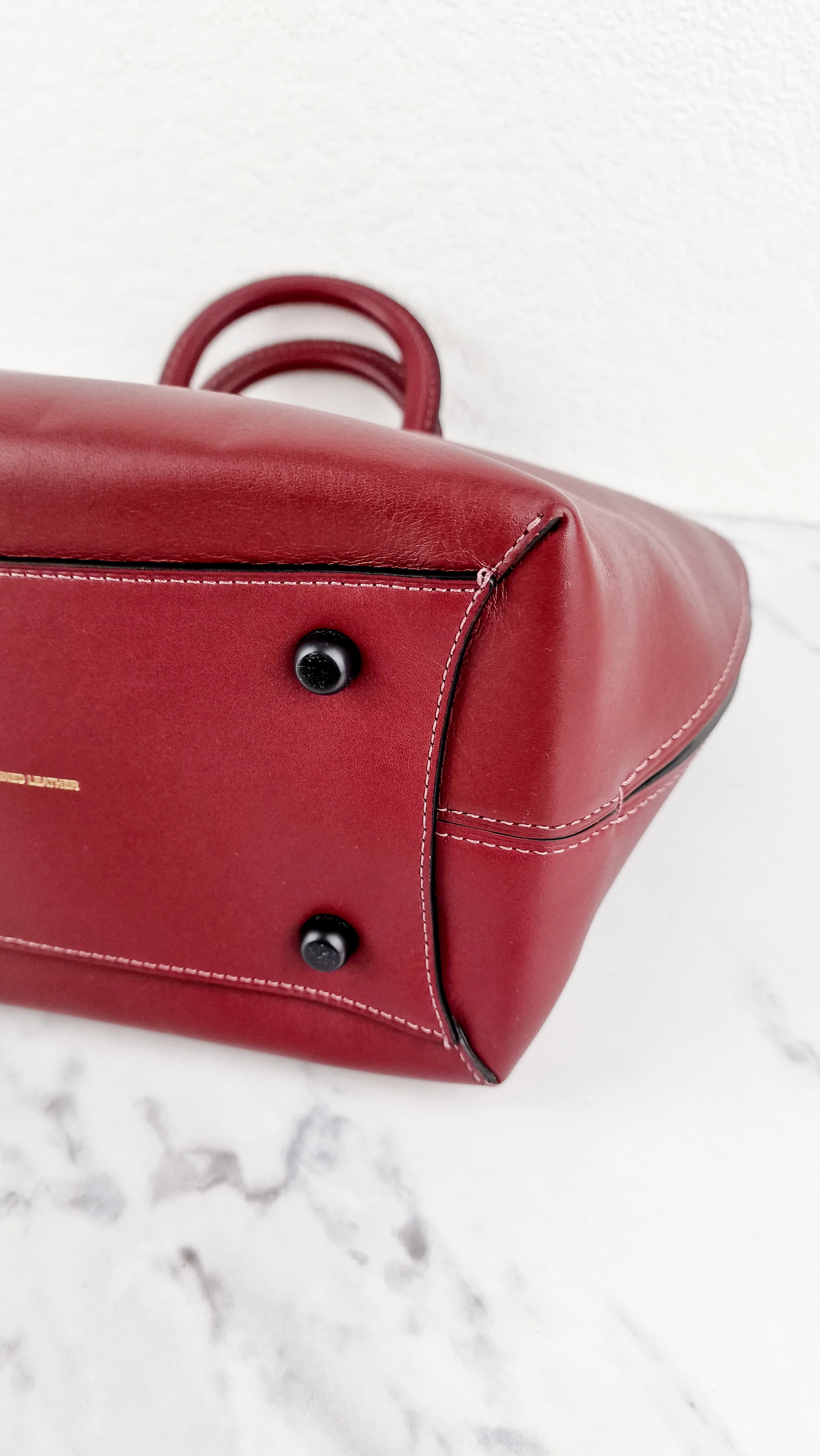 Coach 1941 Dakotah Satchel in Burgundy Red Smooth Leather Handbag Crossbody Bag - Coach 59132 - Image 8