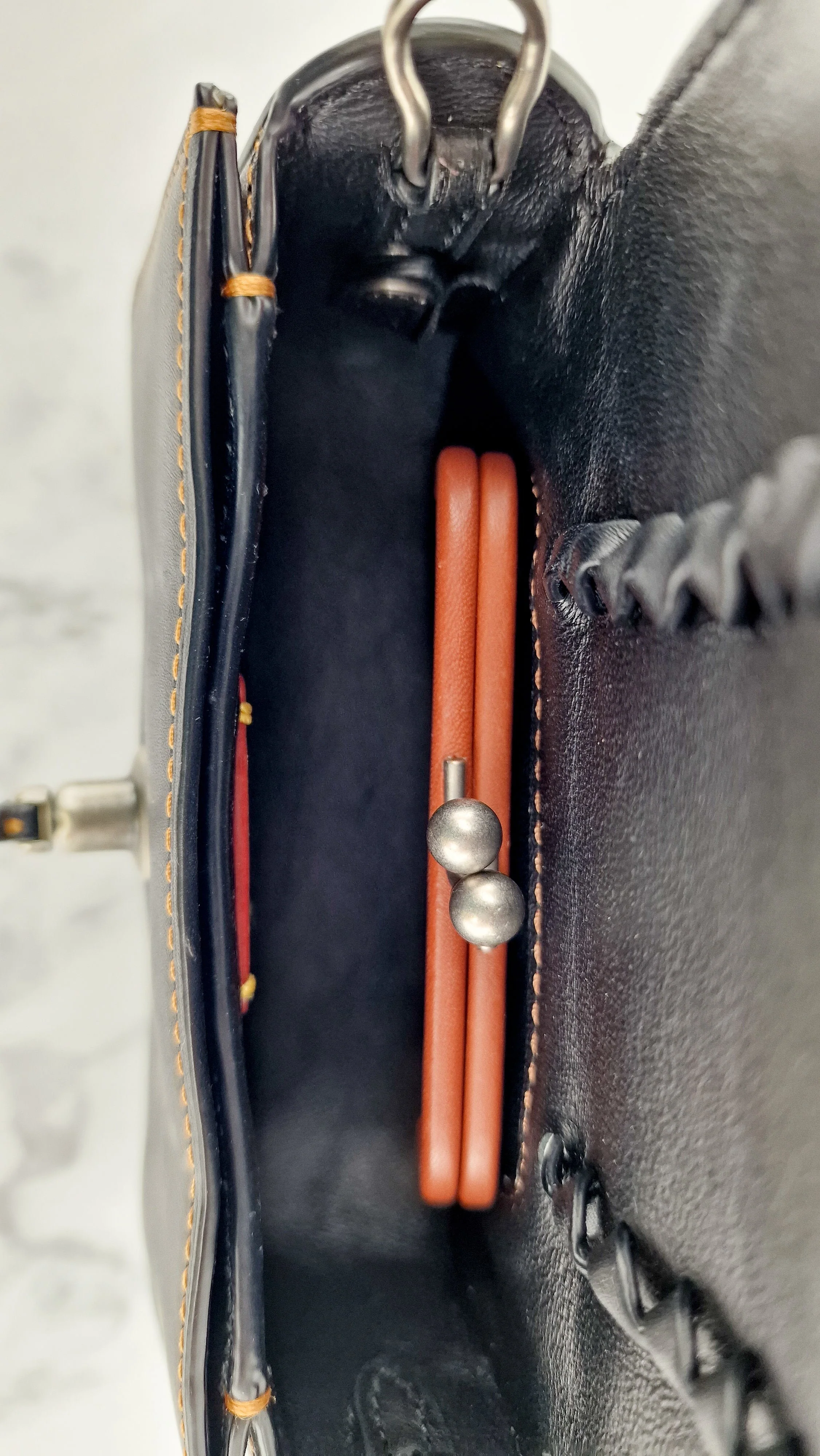 Coach 1941 Dinkier with Whipstitch Snake Trim in Black Smooth Leather With Pink Snakeskin - Crossbody Bag Clutch Mini Dinky - Coach 86819 - Image 13