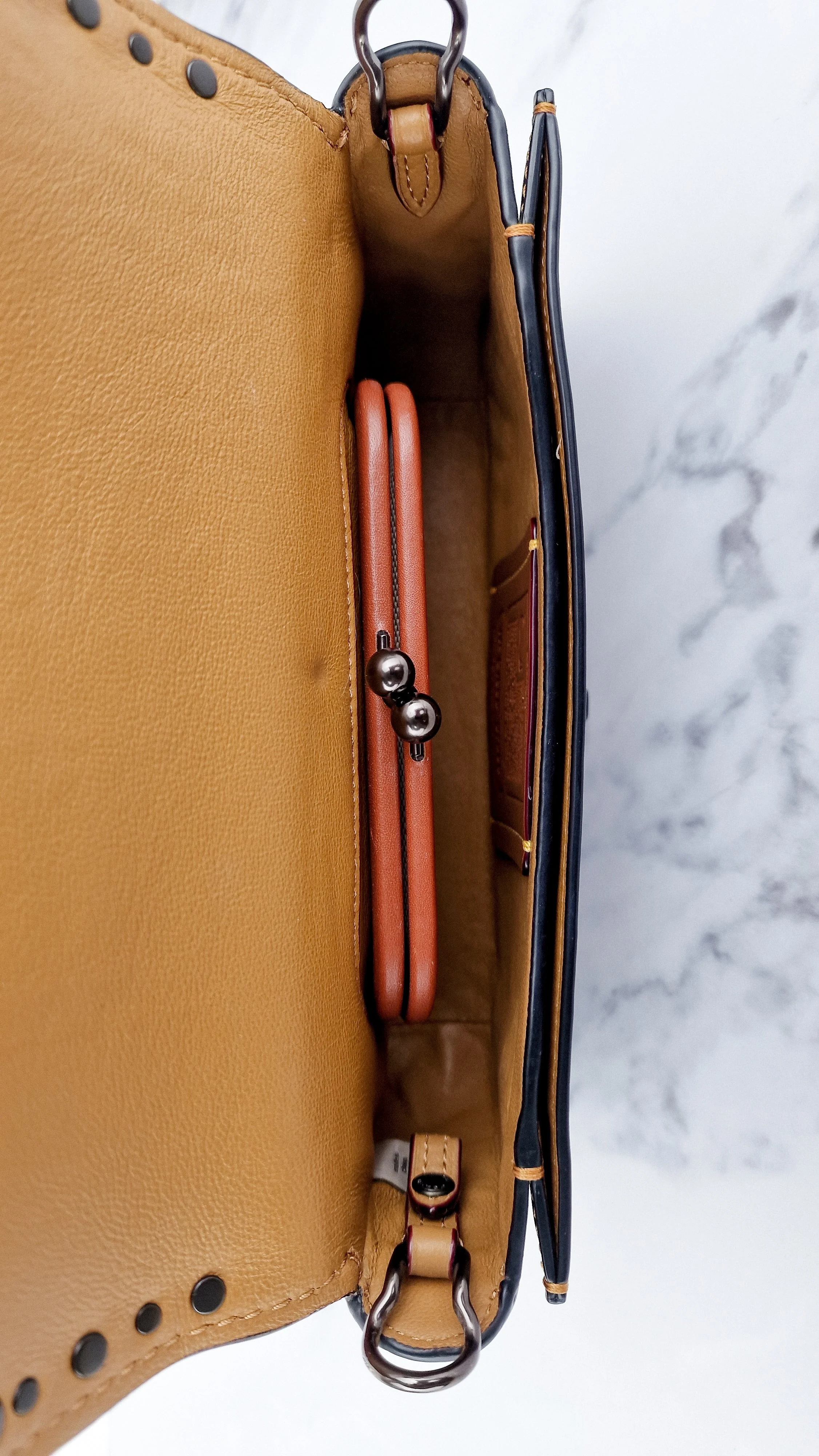 Coach 1941 Dinky Black with Customized Rivets Embellishment - Smooth Leather Crossbody Bag - Coach 37296 - Image 15