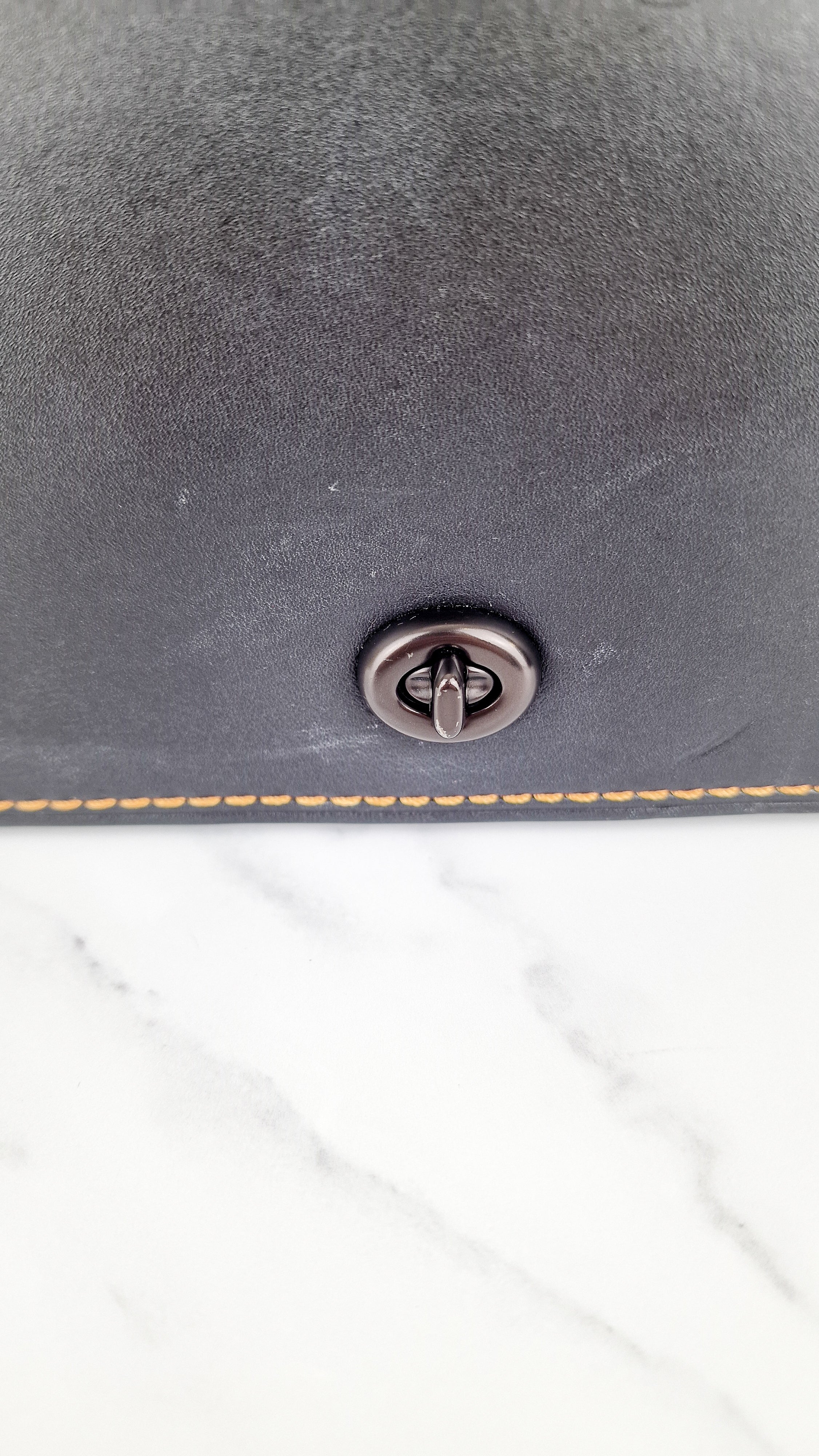 Coach 1941 Dinky Black with Customized Rivets Embellishment - Smooth Leather Crossbody Bag - Coach 37296 - Image 5