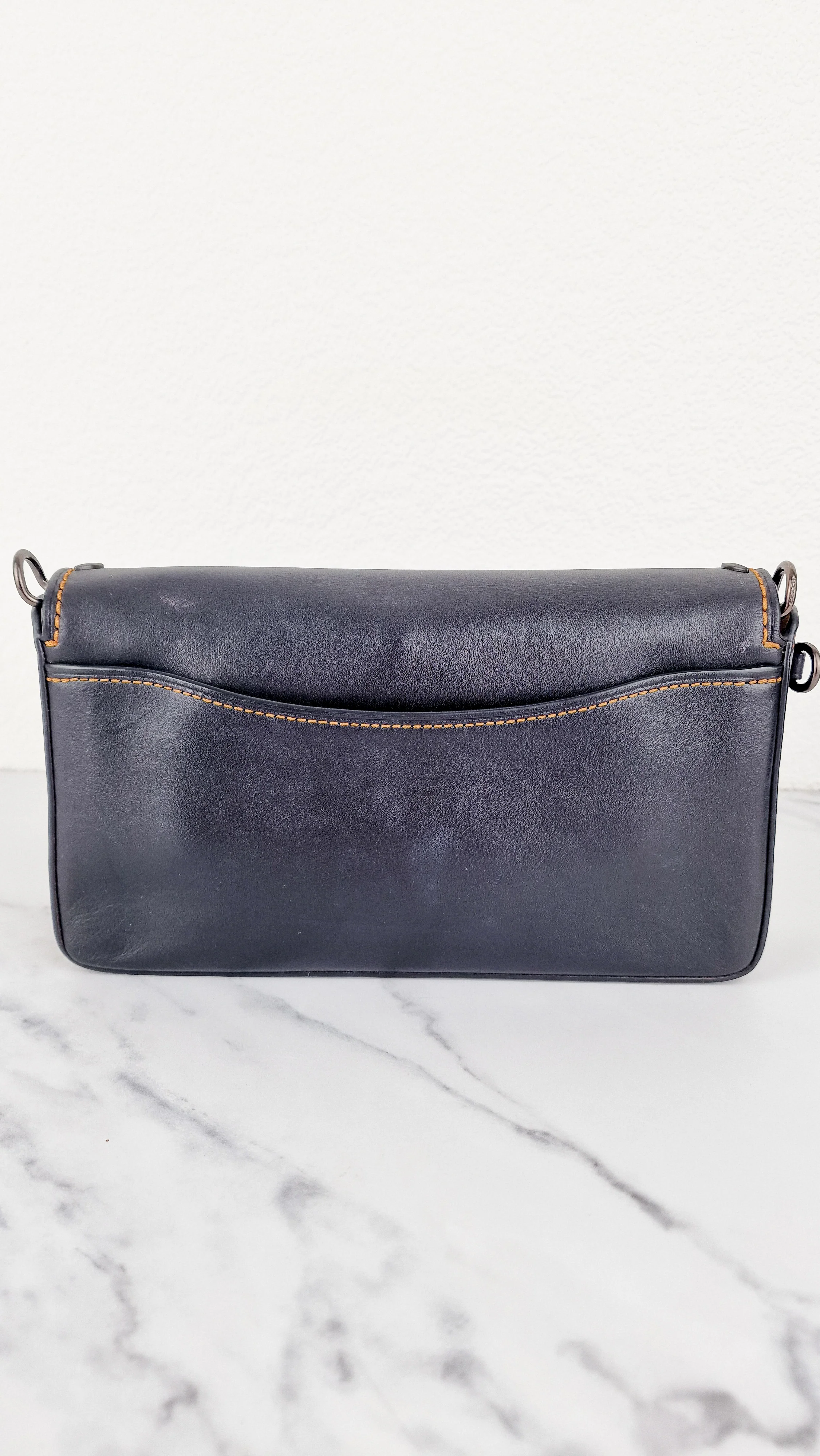 Coach 1941 Dinky Black with Customized Rivets Embellishment - Smooth Leather Crossbody Bag - Coach 37296 - Image 7