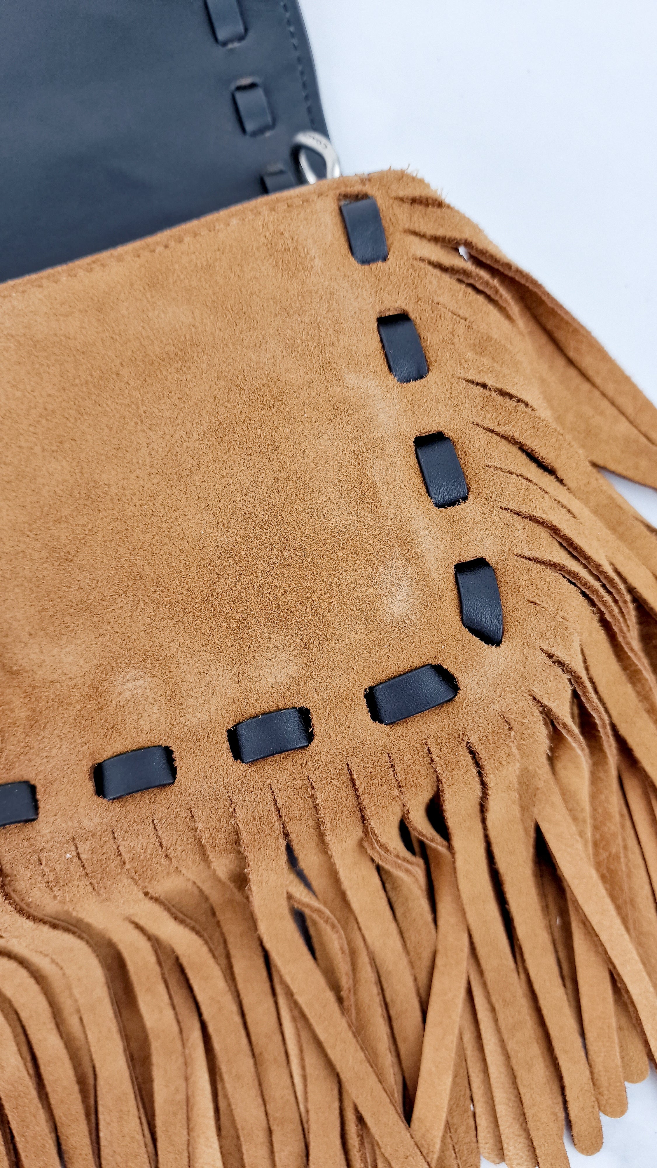 Coach 1941 Dinky in Light Saddle Tan Brown Cervo Suede with Fringe & Light Antique Nickel Concho Turnlock - Crossbody Bag Shoulder Bag - Coach 86821 - Image 10