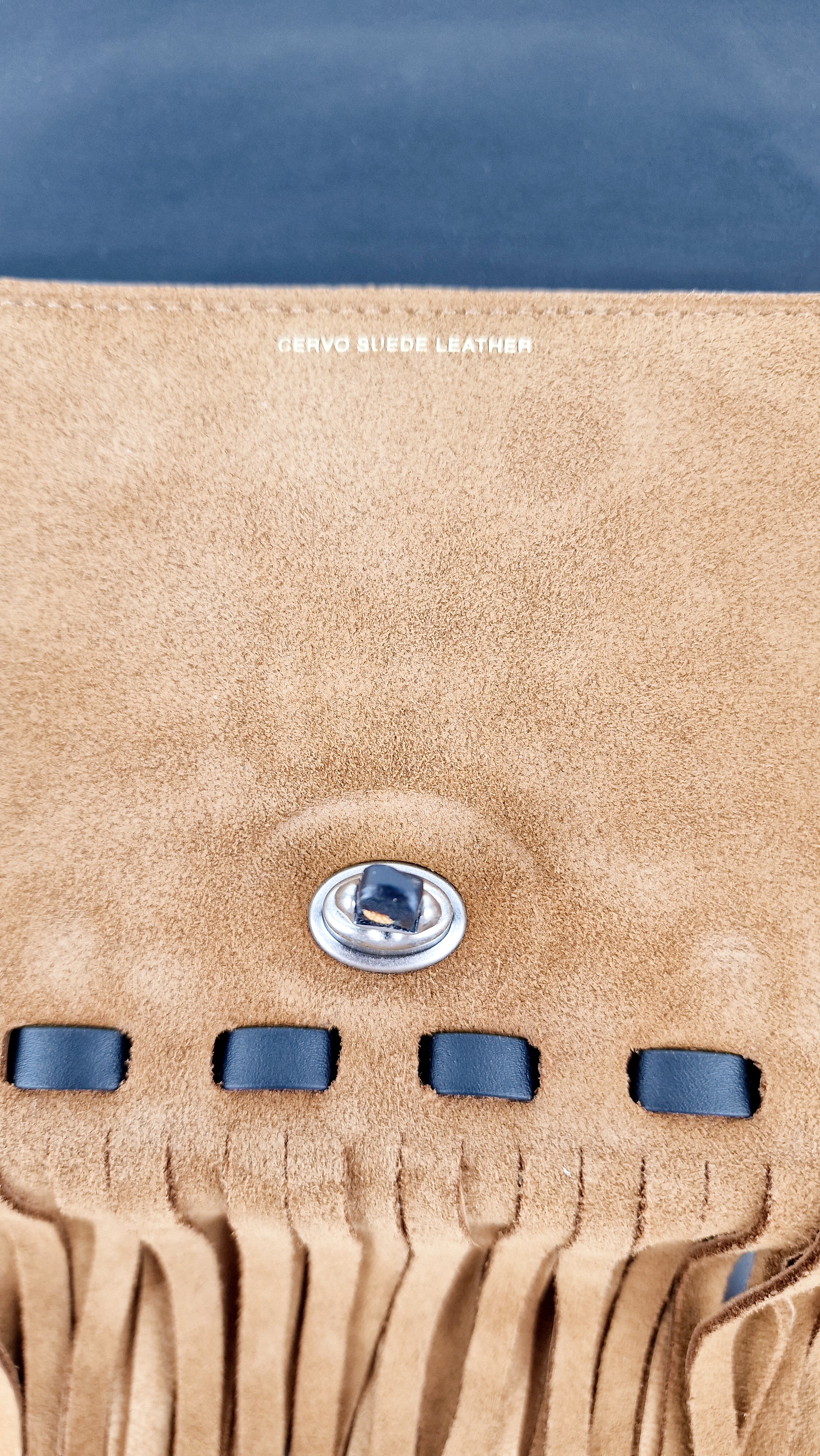 Coach 1941 Dinky in Light Saddle Tan Brown Cervo Suede with Fringe & Light Antique Nickel Concho Turnlock - Crossbody Bag Shoulder Bag - Coach 86821 - Image 9