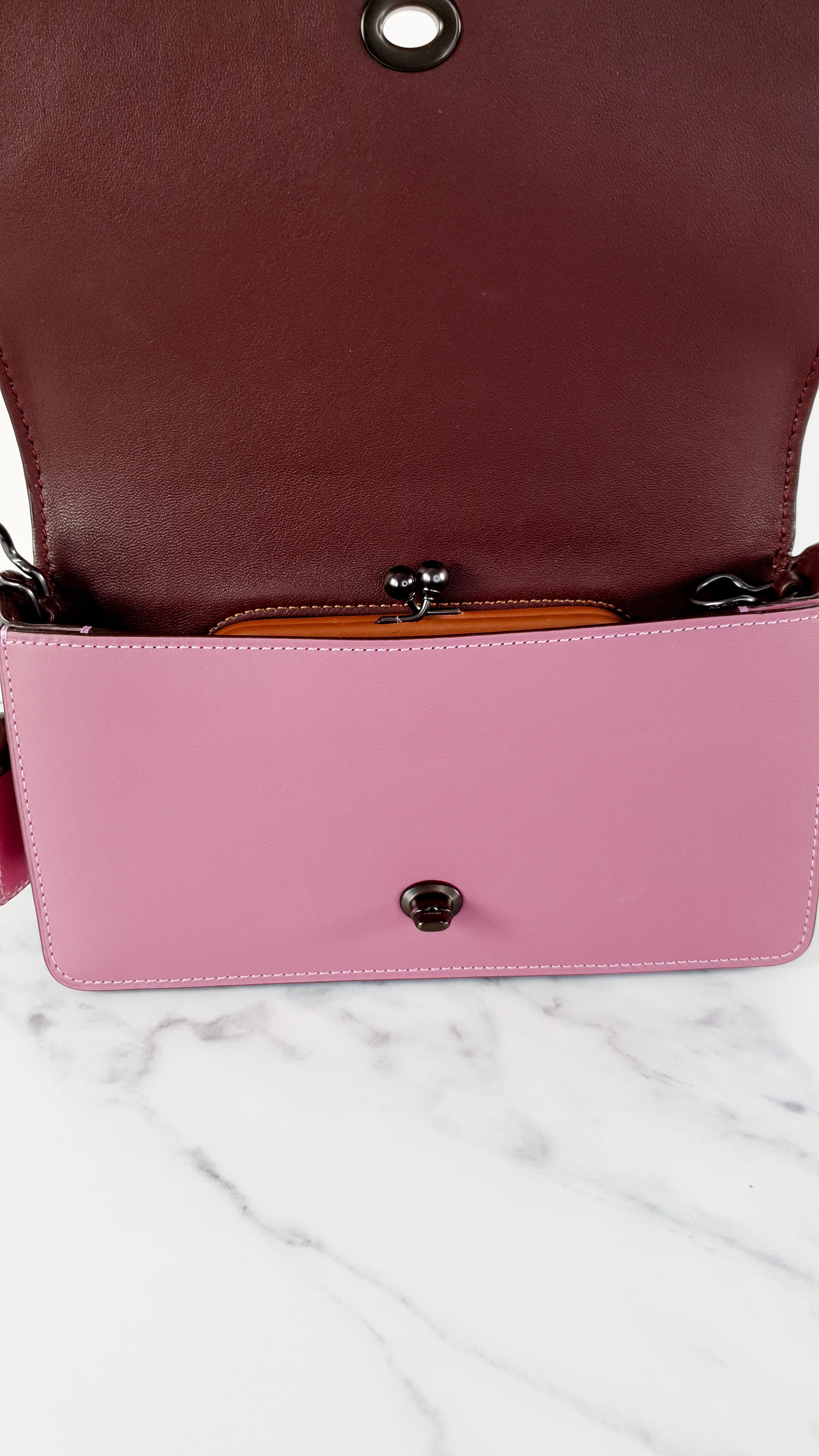 Coach 1941 Dinky in Shiny Metallic Pink & Primrose Smooth Leather Limited Edition - Coach 22832 - Image 10