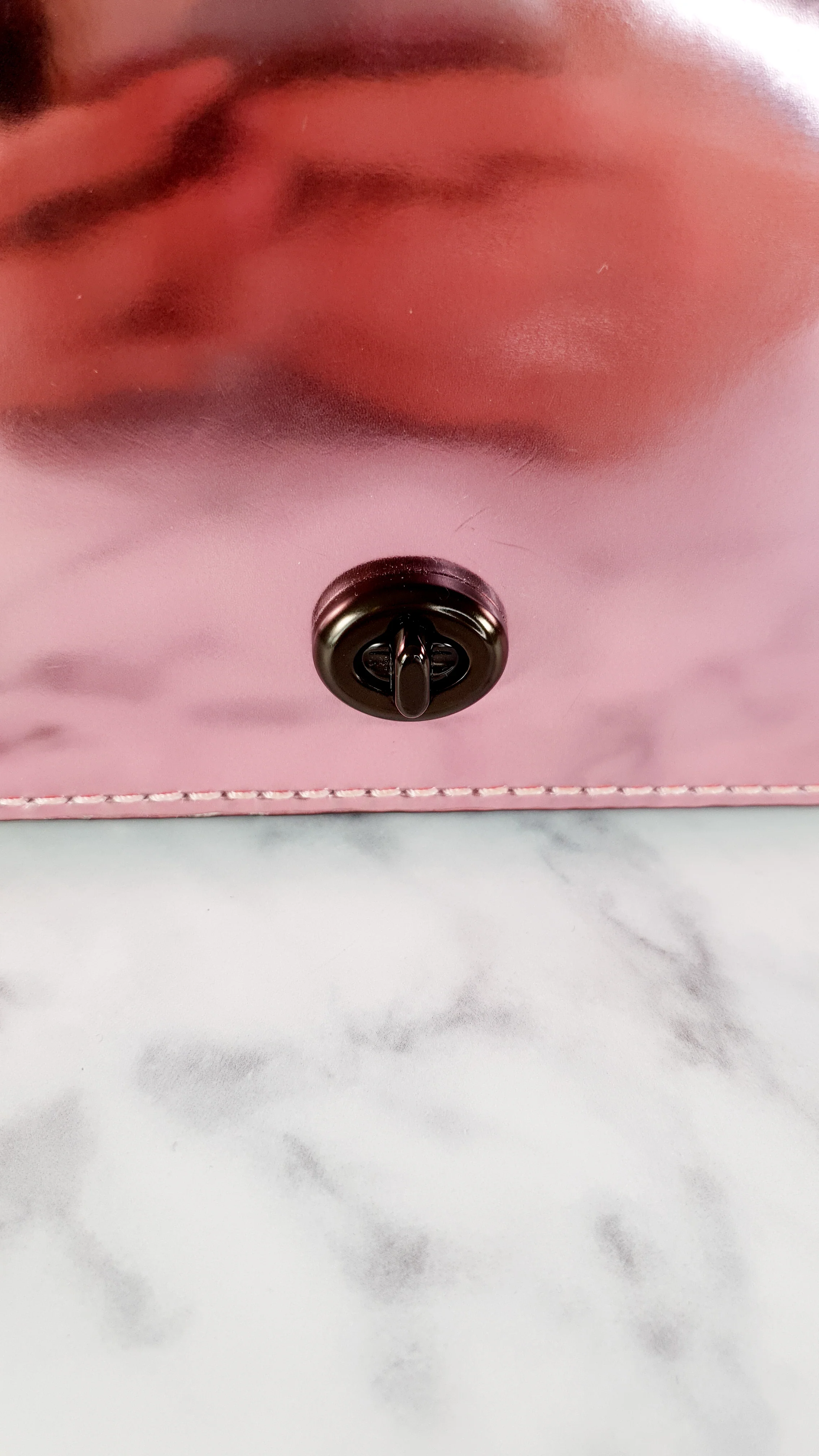 Coach 1941 Dinky in Shiny Metallic Pink & Primrose Smooth Leather Limited Edition - Coach 22832 - Image 4