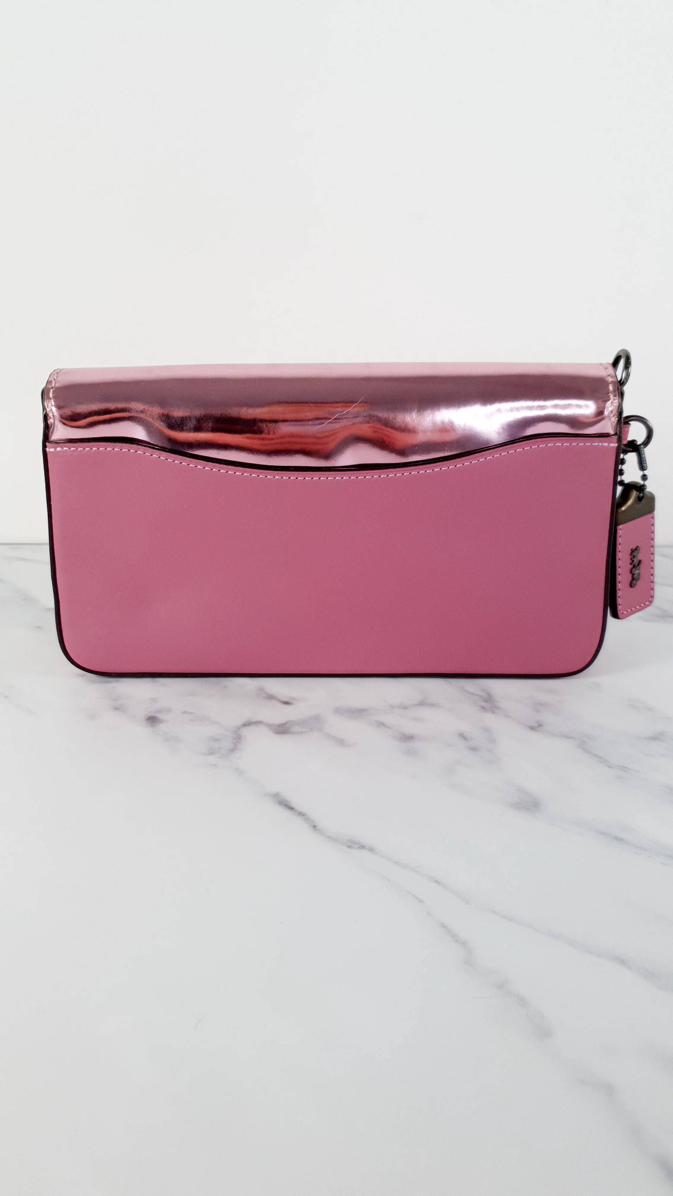 Coach 1941 Dinky in Shiny Metallic Pink & Primrose Smooth Leather Limited Edition - Coach 22832 - Image 6
