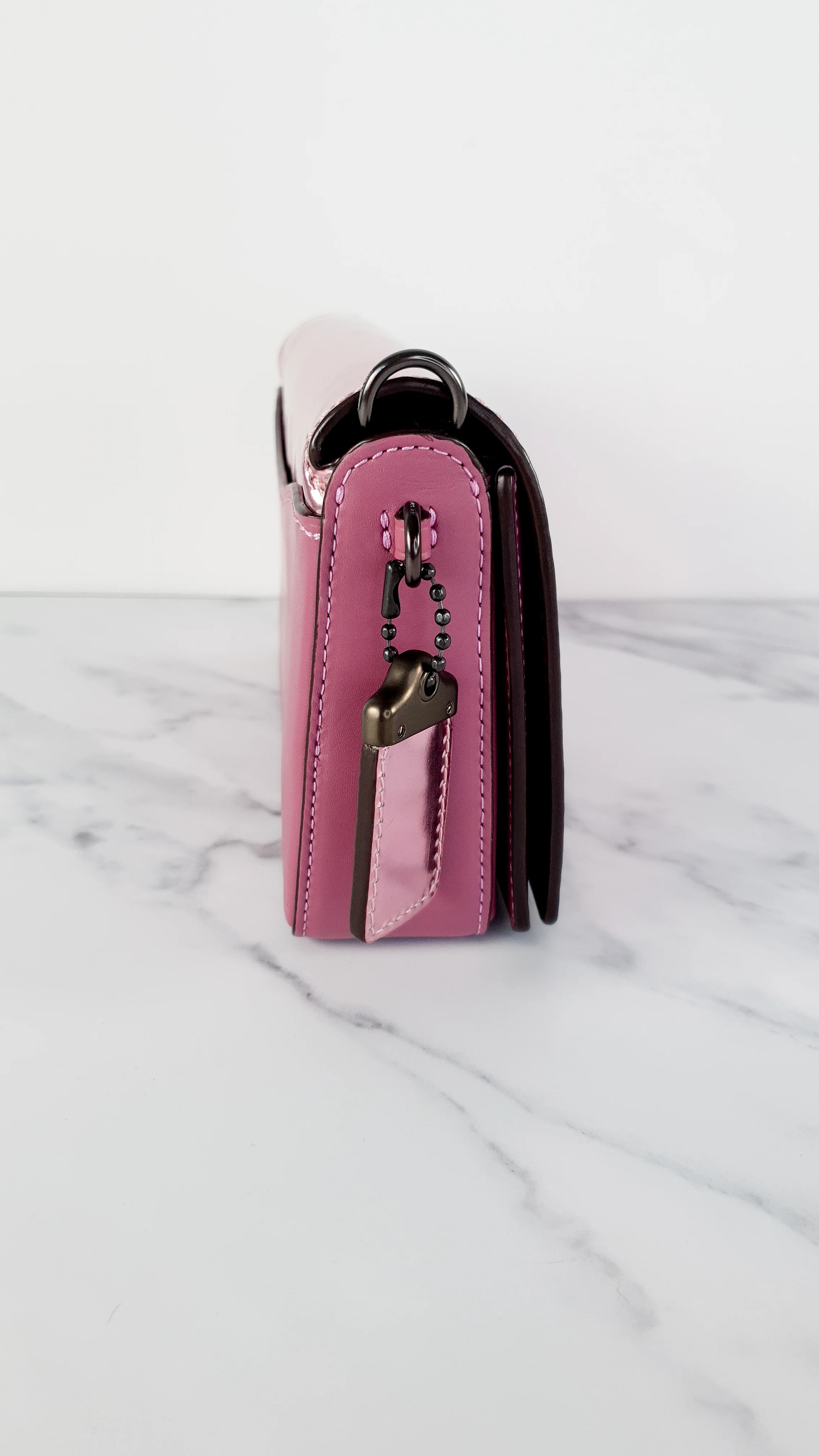 Coach 1941 Dinky in Shiny Metallic Pink & Primrose Smooth Leather Limited Edition - Coach 22832 - Image 7