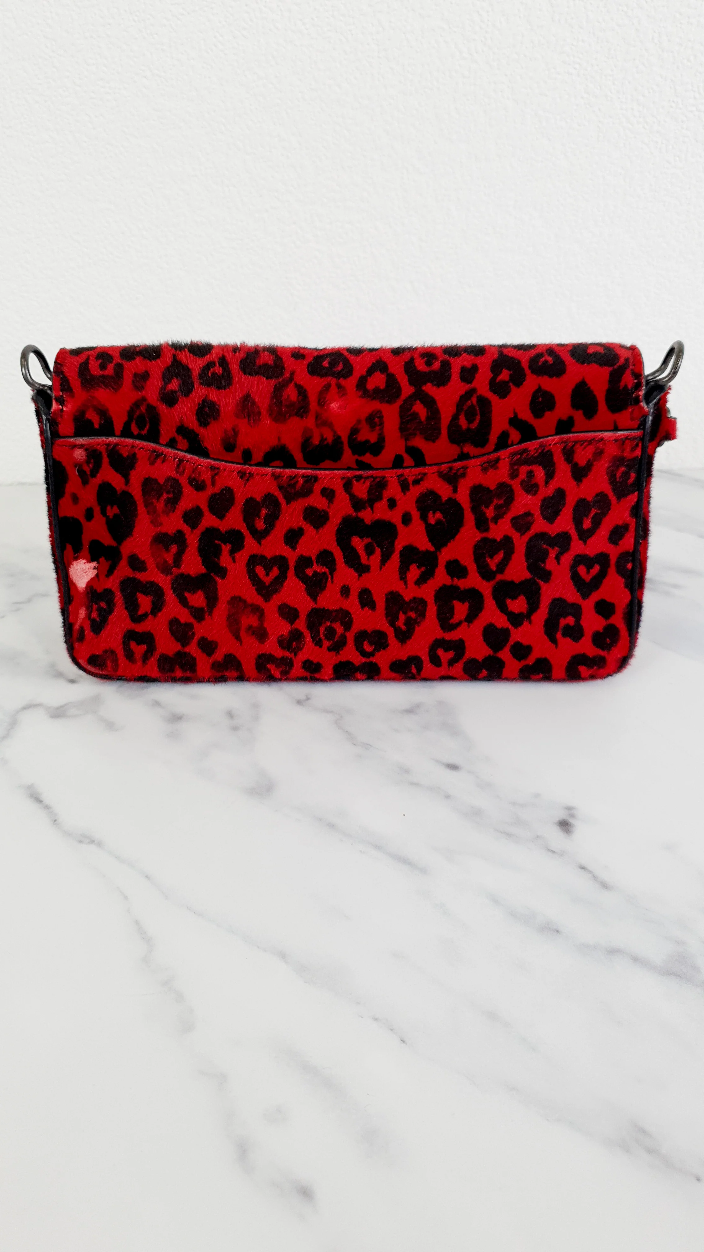 Coach 1941 Dinky Wild Beast Heart Crossbody Bag With in Red & Black Leopard Haircalf & leather & - Coach 38209 - Image 6